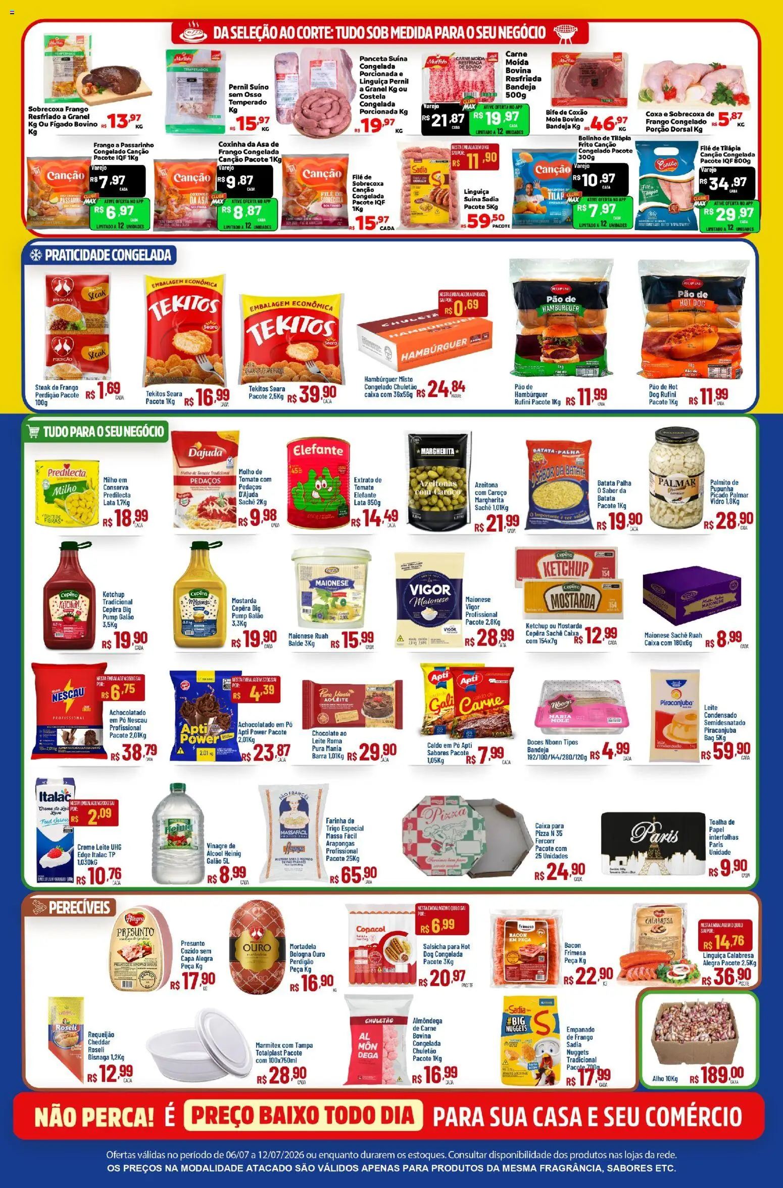 Max Atacadista Folheto - válido de 06/07/2026 | Página: 6 | Produtos: Pupunha, Leite, Chuletão, Filé de tilápia
