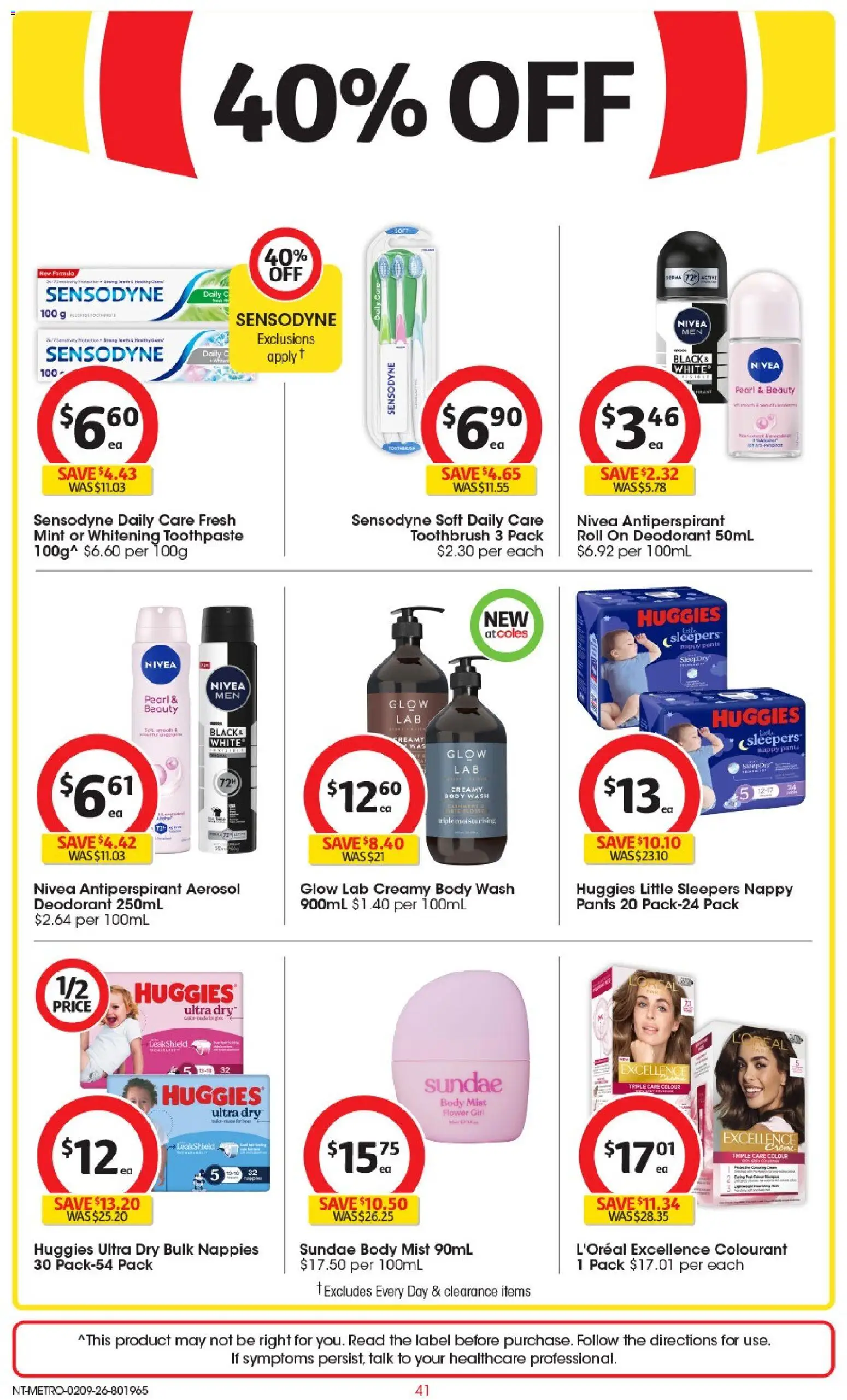 Coles catalogue - valid from 02/09/2026 | Page: 42 | Products: Deodorant, Antiperspirant, Nappies, Toothpaste