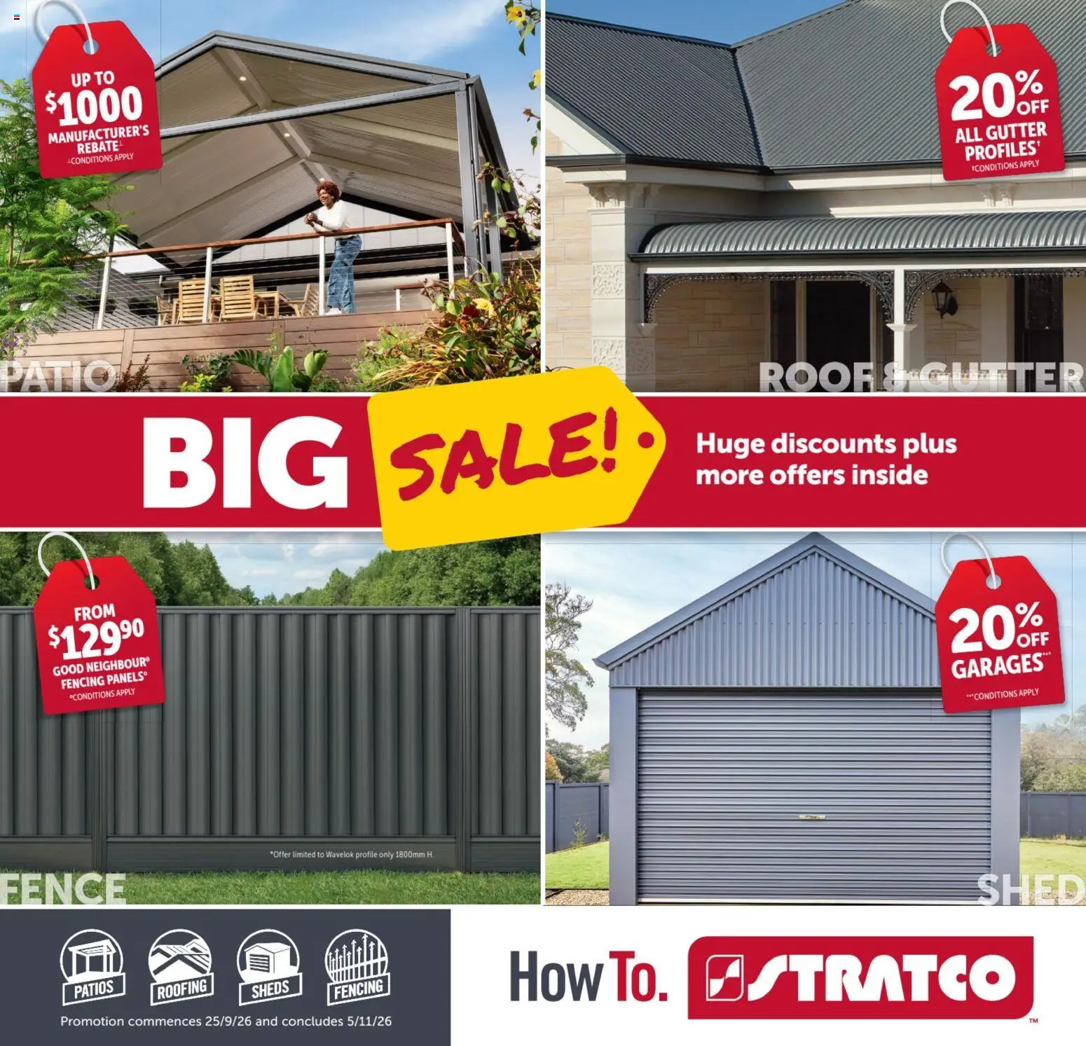 Stratco catalogue - valid from 25/09/2026 | Page: 1 | Products: Fence, Shed