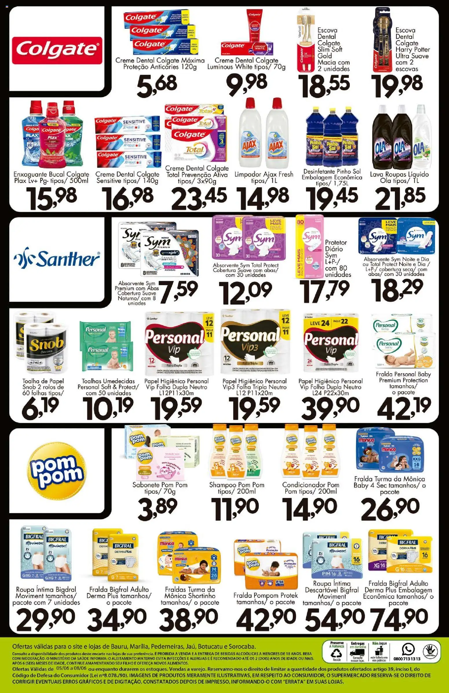 Confiança Folheto - válido de 05.06.2026 | Página: 9 | Produtos: Roupas, Sabonete, Absorvente, Papel higiênico