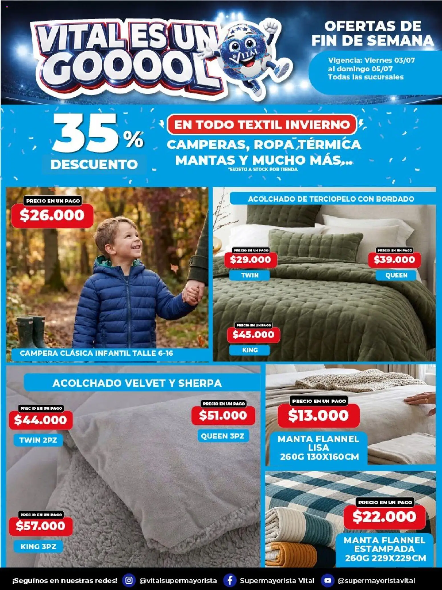 Vital ofertas │ válido desde el 03/07/2026 | Página: 2 | Productos: Campera, Acolchado, Térmica, Ropa