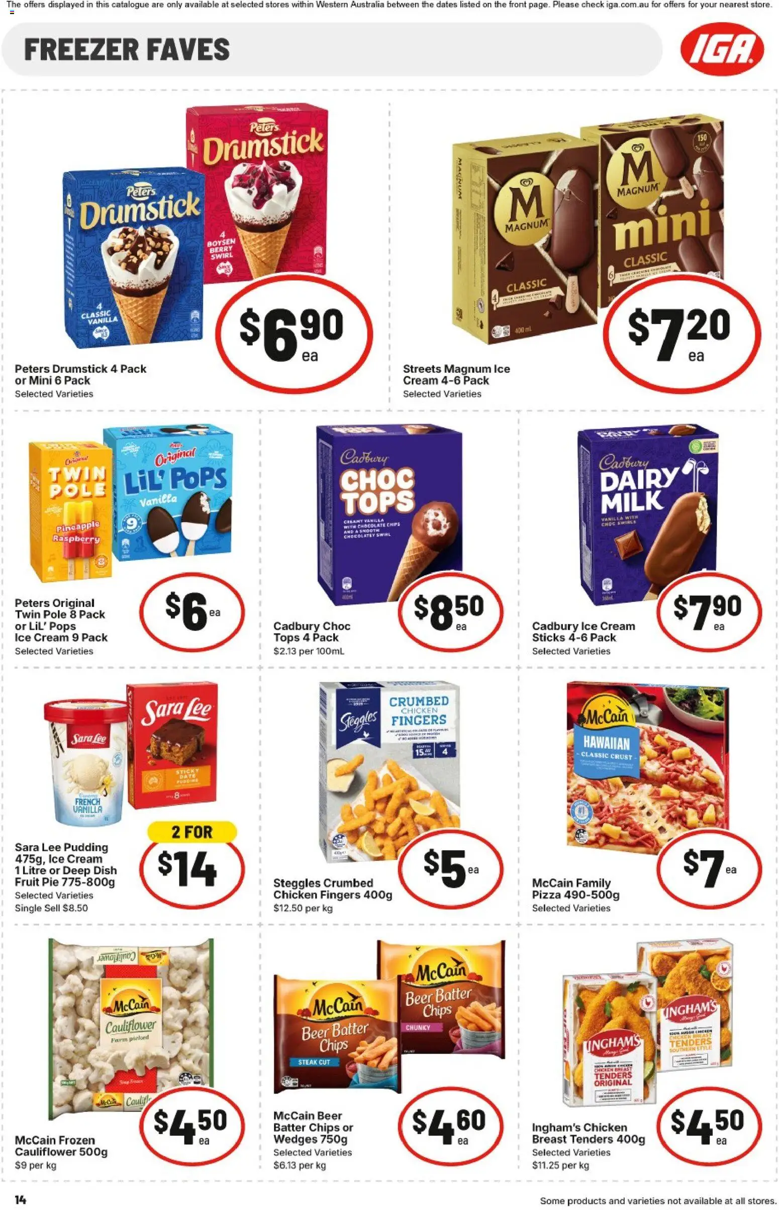 IGA catalogue - valid from 08/07/2026 | Page: 14 | Products: Dairy, Chips, Cream, Ice cream