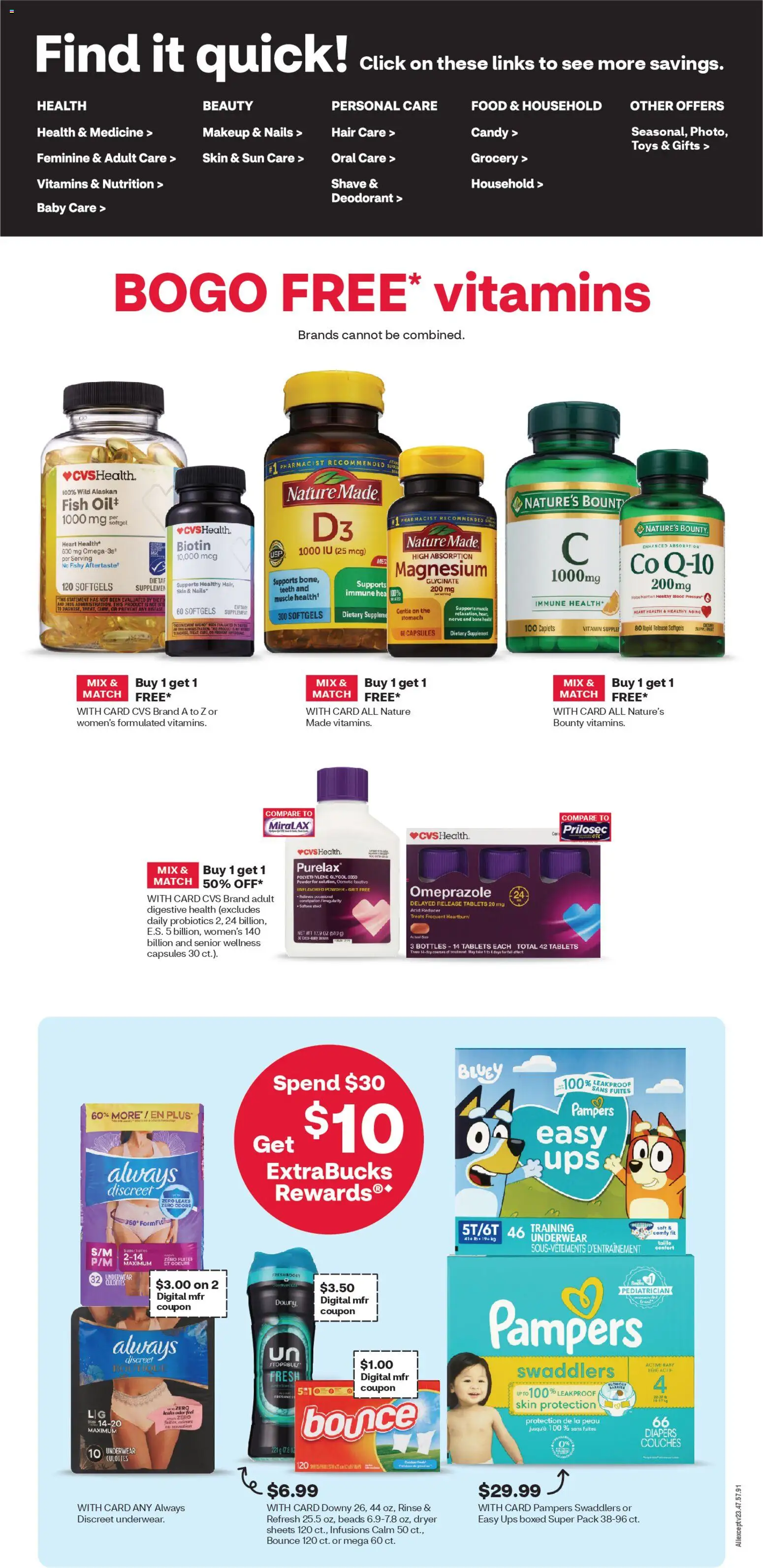 CVS Pharmacy Weekly Ad - FL - valid from 08.03.2026 | Page: 4 | Products: Magnesium, Fish Oil, Probiotics, Deodorant