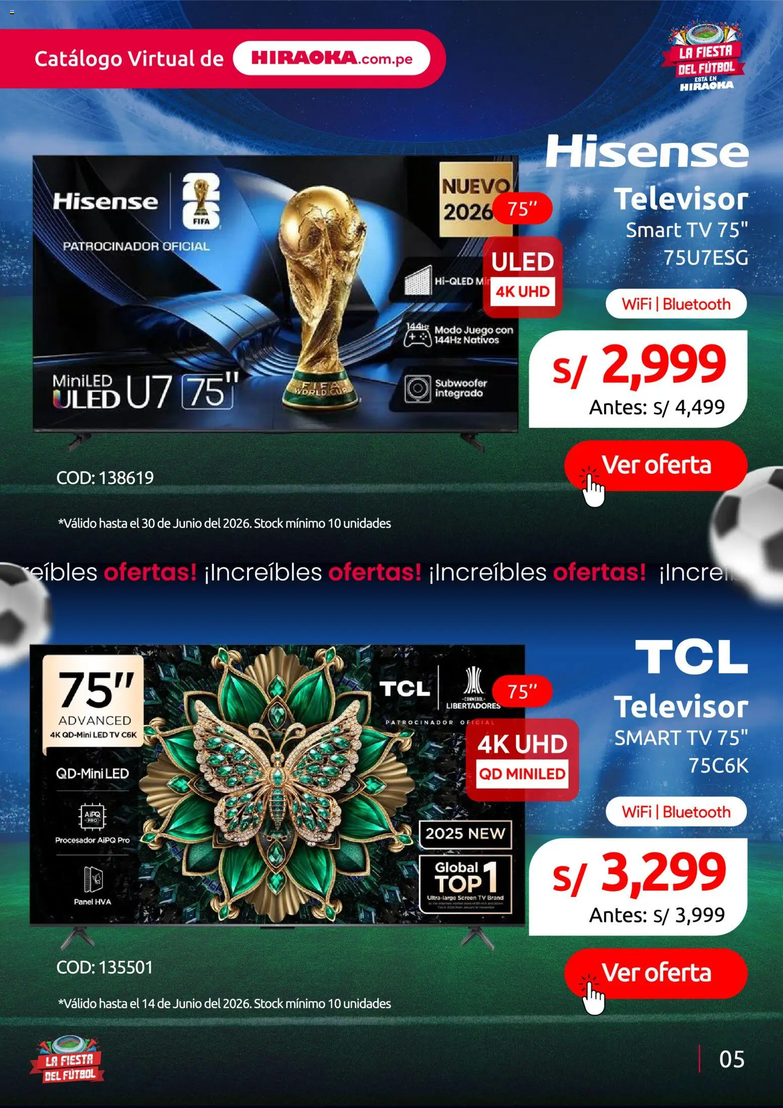 Catálogo Hiraoka válido desde 11.06.2026 | Página: 6 | Productos: Televisor, Juego