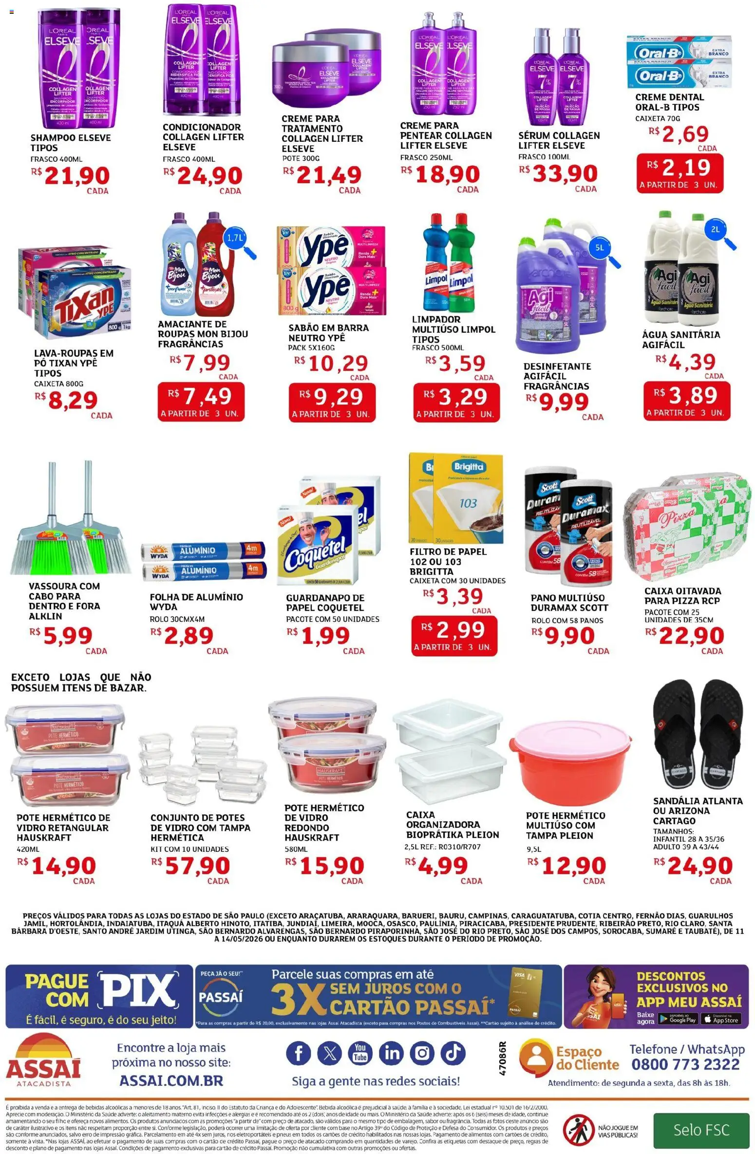 Assaí Atacadista Folheto - válido de 11.05.2026 | Página: 4 | Produtos: Base, Roupas, Creme, Telefone