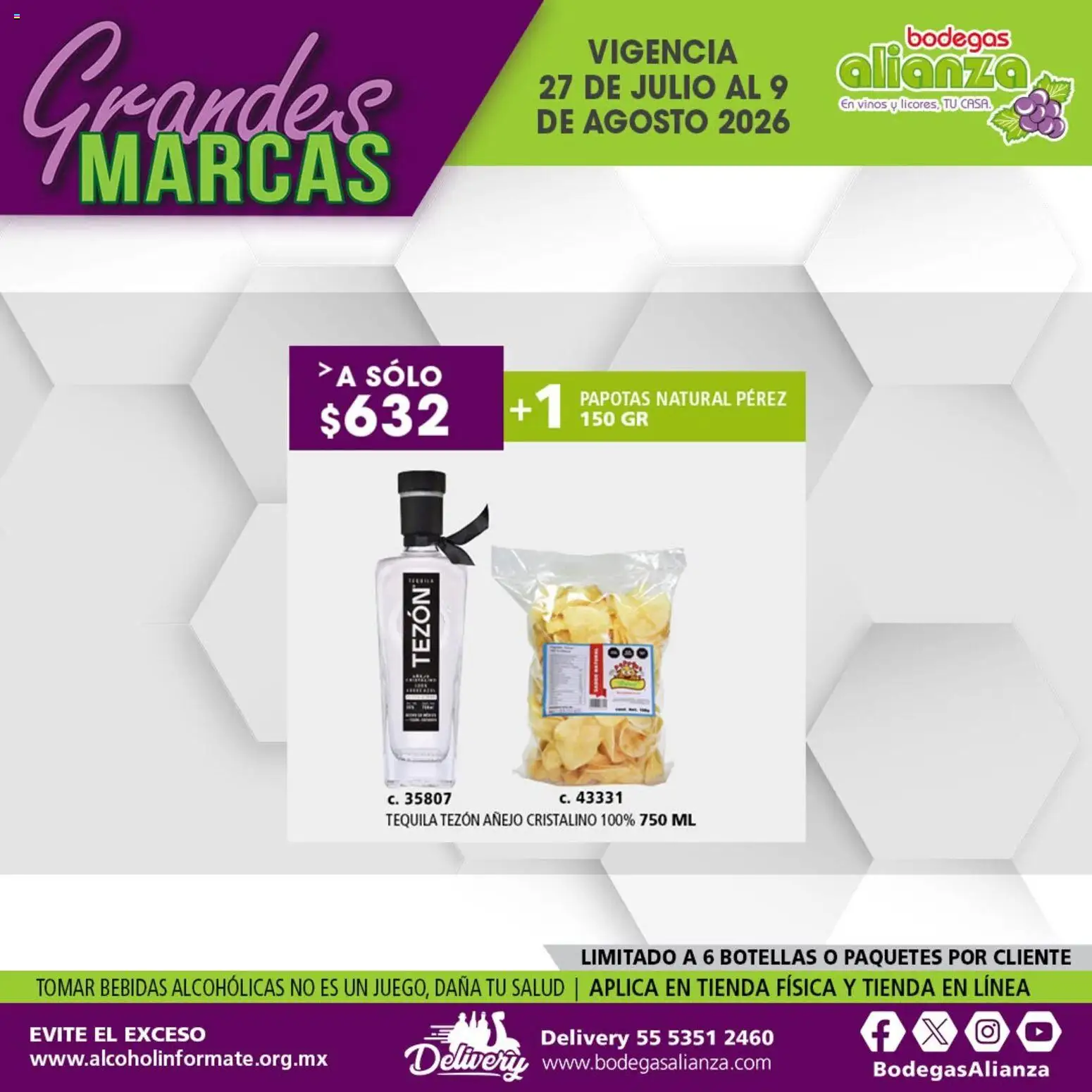 Nuevas ofertas de Bodegas Alianza válidas en toda la República Mexicana desde el 27/07/2026. ¡Encuentra las mejores ofertas en Bodegas Alianza catálogo Grandes Marcas! | Página: 10 | Productos: Tequila