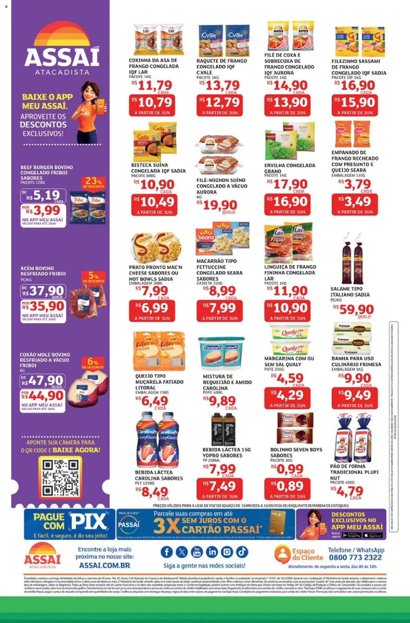 Assaí Atacadista Folheto - válido de 15/09/2026 | Página: 2 | Produtos: Ervilha, Frango resfriado, Macarrão, Bebida
