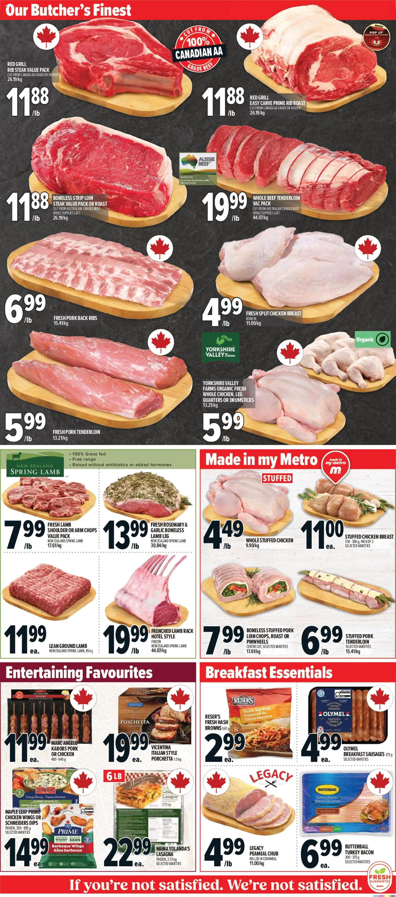 Metro flyer valid from Oct 1, 2026 | Page: 4 | Products: Bacon, Roast, Beef tenderloin, Cheese