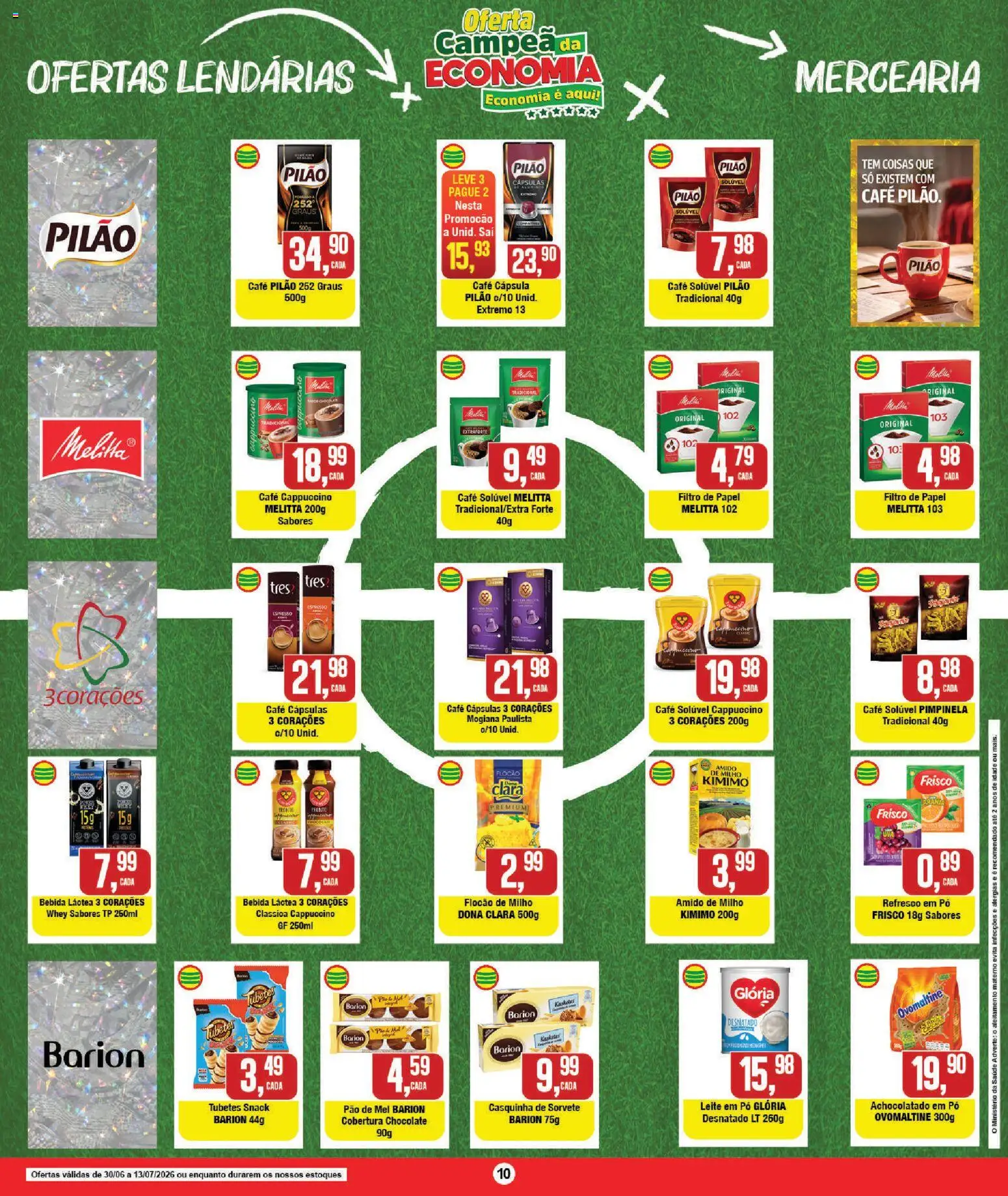 RedEconomia Folheto - válido de 30/06/2026 | Página: 10 | Produtos: Pó, Pão, Café pilão, Leite em pó