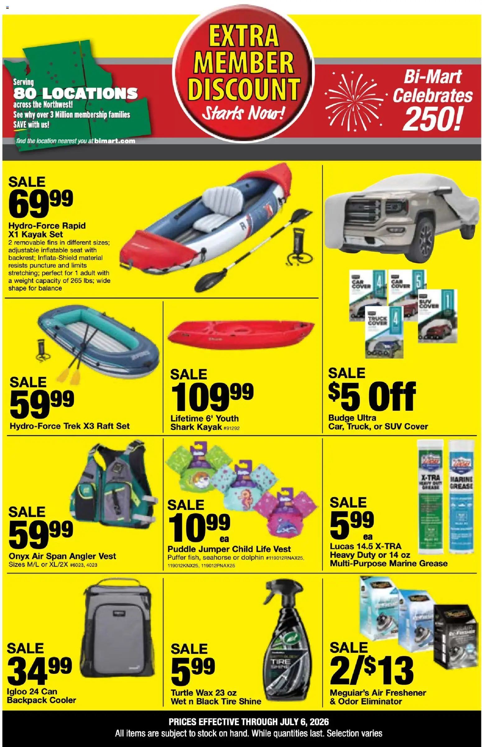 Bi-Mart Extra Member Discount - valid from 06/23/2026 | Page: 7 | Products: Tire, Vest, Backpack, Weight
