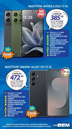 Lojas Cem - Ofertas atuais - Pré-Visualização do folheto da loja Lojas Cem, válido de 01/08/2026 | Página: 11 | Produtos: Memória ram, Processador, Smartphone, Câmera