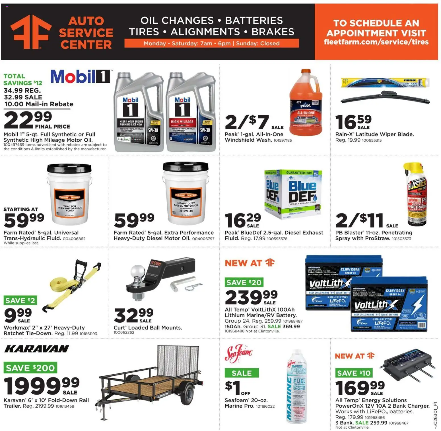 Mills Fleet Farm Weekly Ad - valid from 07/20/2026 | Page: 9 | Products: Ratchet, Oil, Wiper, Windshield