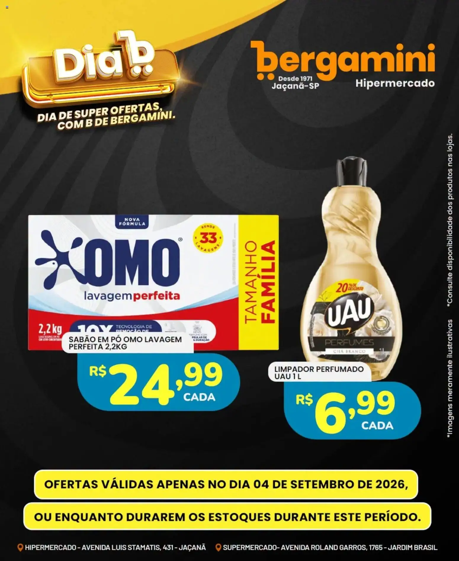 Supermercado Bergamini Folheto - válido de 04/09/2026 | Página: 17 | Produtos: Sabão, Sabão em pó, Chá branco, Sabão em pó omo