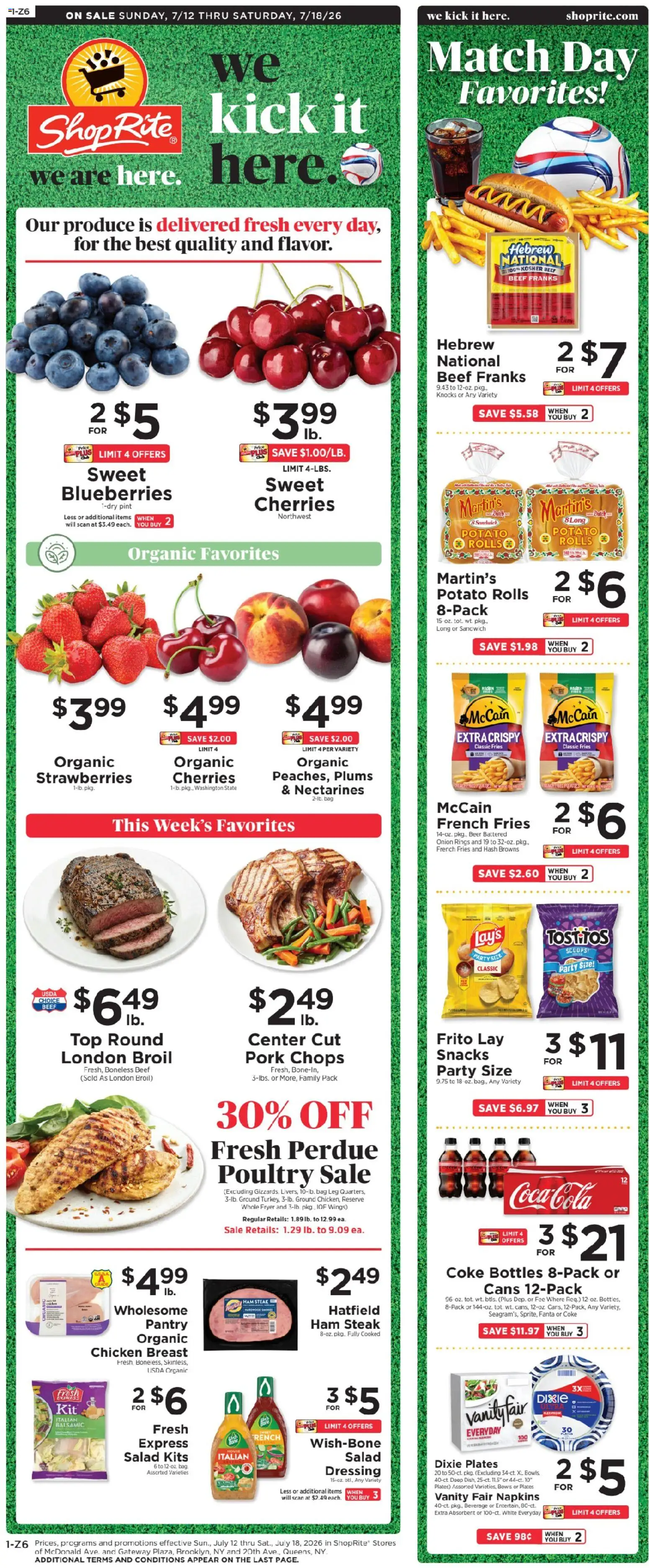 ShopRite Weekly Ad - valid from 07/12/2026 | Page: 2 | Products: Strawberries, French fries, Bag, Steak