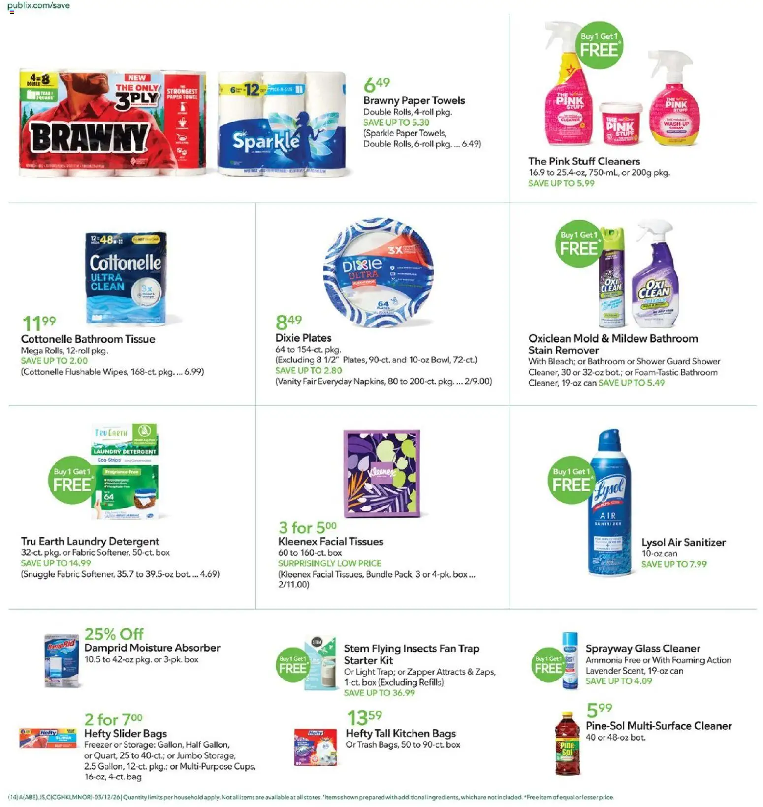 Publix Weekly Ad - valid from 11.03.2026 | Page: 14 | Products: Box, Stain remover, Detergent, Freezer