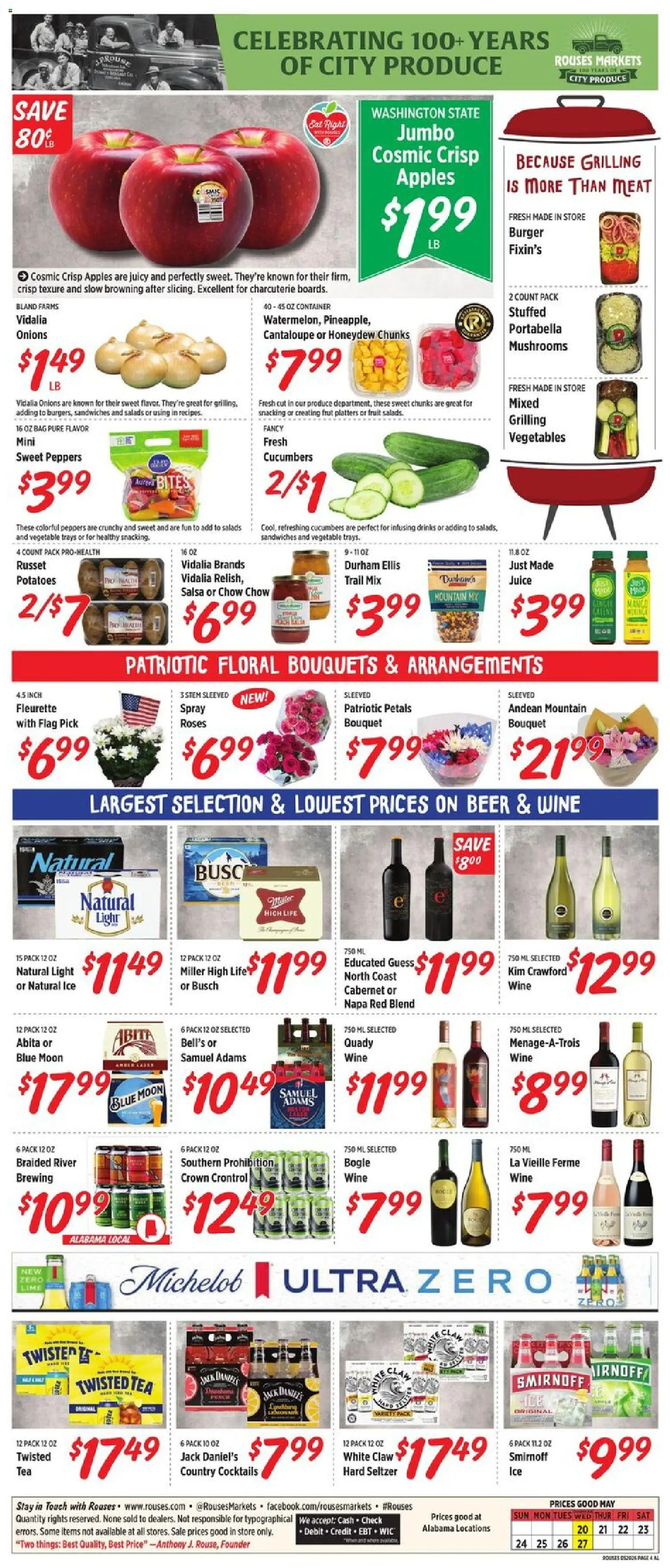 Rouses Weekly Ad - AL - valid from 20.05.2026 | Page: 8 | Products: Peppers, Juice, Beer, Cucumbers
