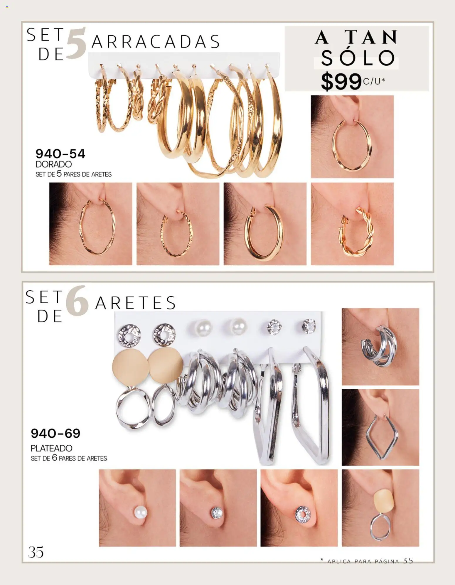 Nuevas ofertas de Cklass válidas en toda la República Mexicana desde el 08/07/2026. ¡Encuentra las mejores ofertas en Cklass catálogo Dama calzado! | Página: 145 | Productos: Aretes
