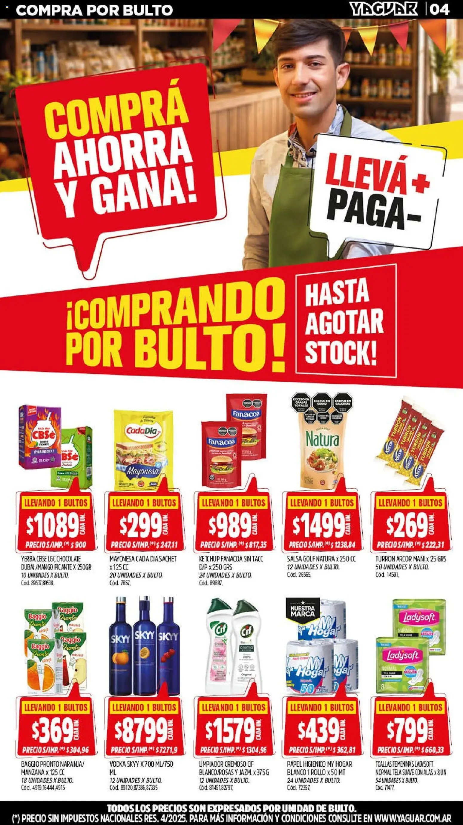 Yaguar - Oferta Semanal San Juan │ válido desde el 07/09/2026 | Página: 4 | Productos: Toallas, Ketchup, Manzana, Turrón