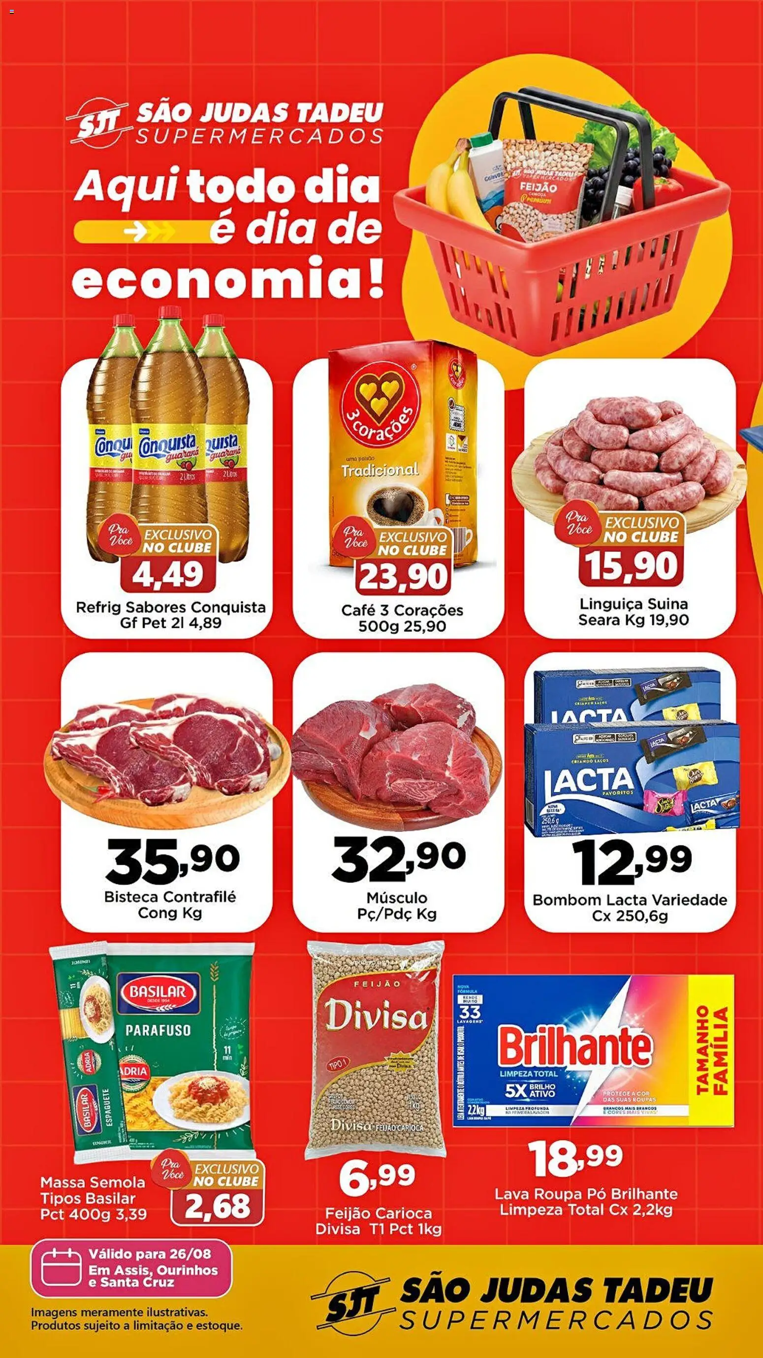 São Judas Tadeu Folheto - válido de 26/08/2026 | Página: 1 | Produtos: Espaguete, Pó, Linguiça, Massa