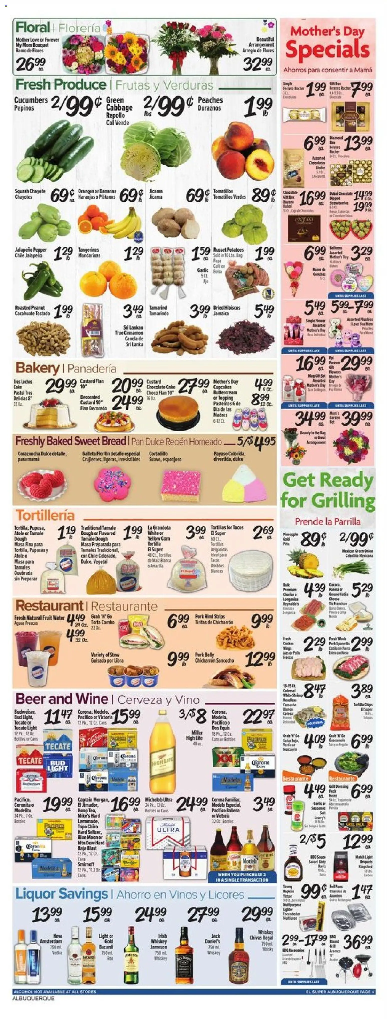 El Super Weekly Ad - NM - valid from 06.05.2026 | Page: 4 | Products: Squash, Bread, Pork, Cucumbers