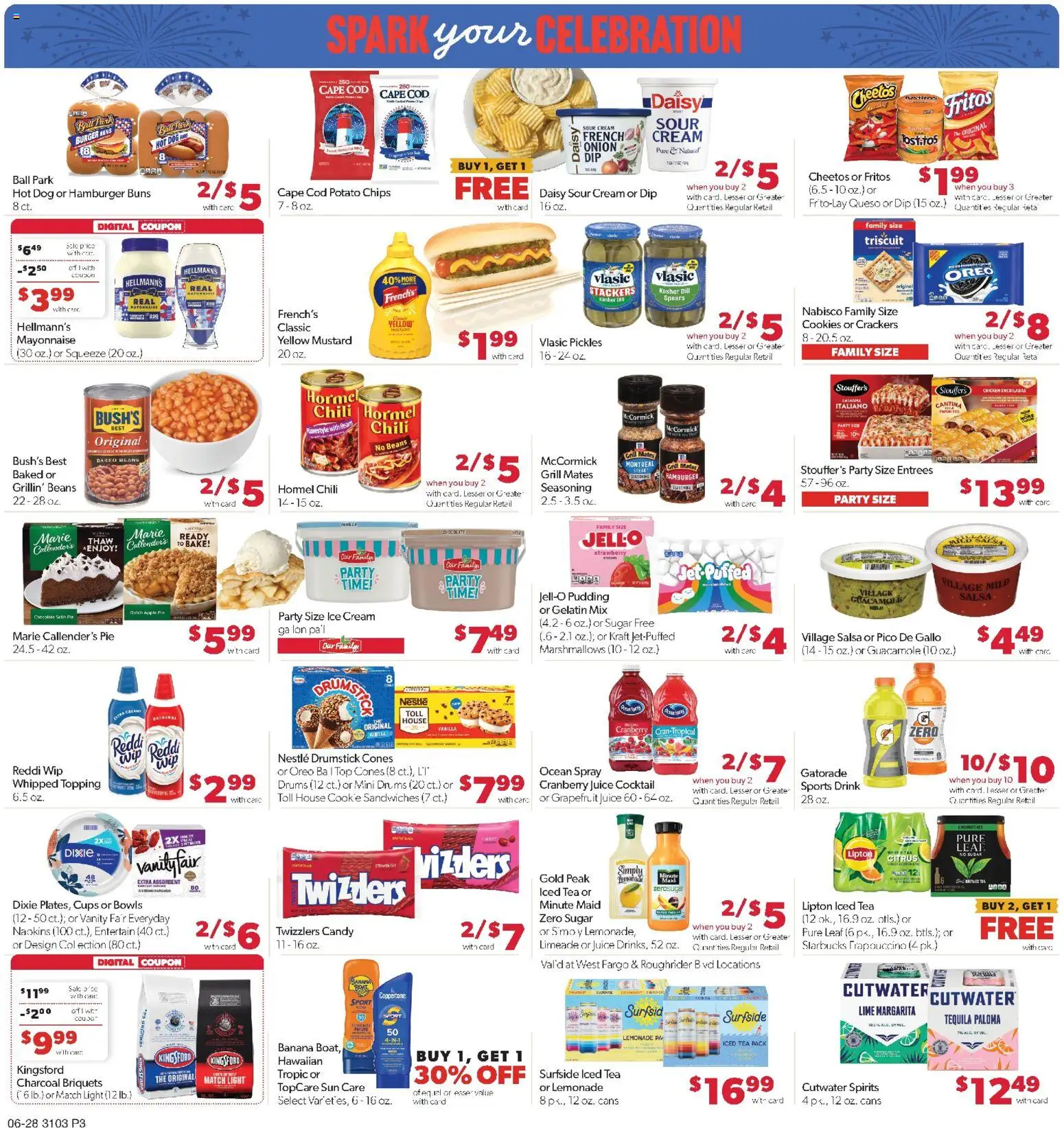 Family Fare Weekly Ad - ND - valid from 06/28/2026 | Page: 3 | Products: Tea, Sour cream, Grapefruit, Sugar