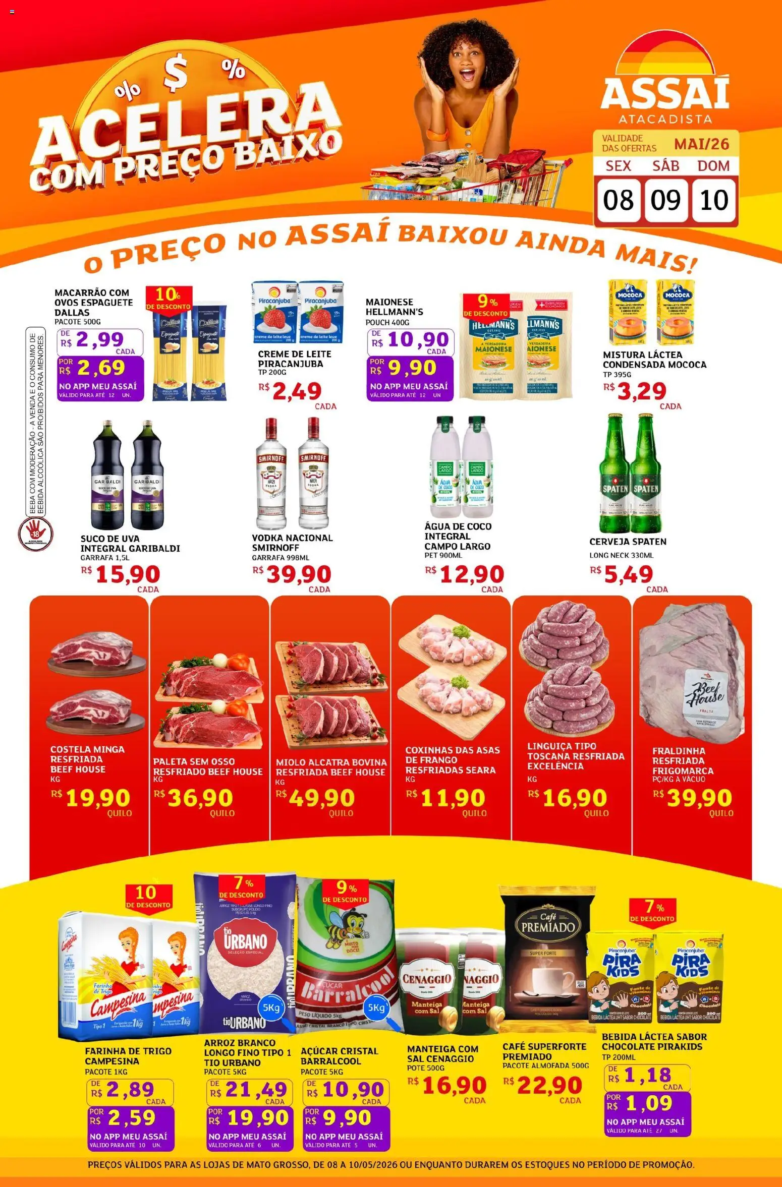 Assaí Atacadista Folheto - válido de 08.05.2026 | Página: 1 | Produtos: Água de coco, Café, Creme, Sal