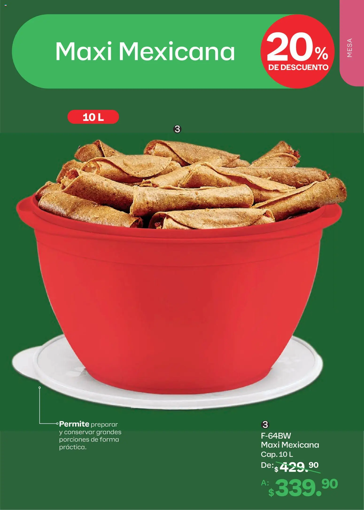 Nuevas ofertas de Tupperware válidas en toda la República Mexicana desde el 10/08/2026. ¡Encuentra las mejores ofertas en Tupperware catálogo! | Página: 99 | Productos: Mesa