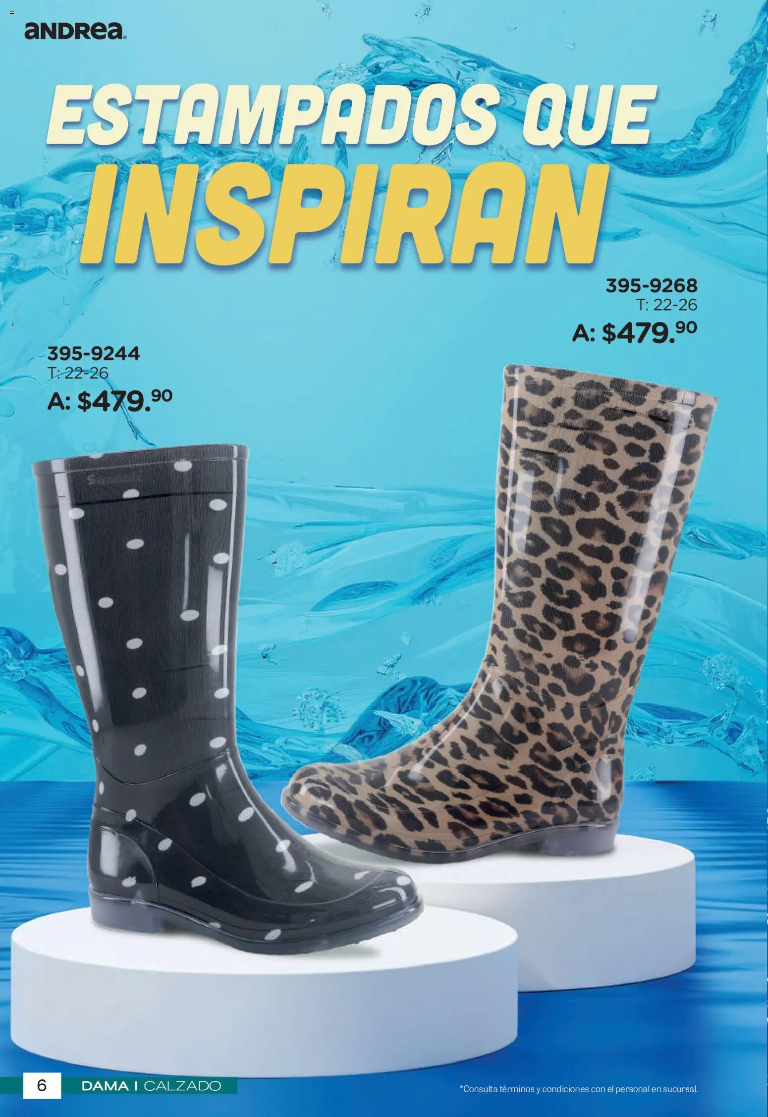 Nuevas ofertas de Andrea válidas en toda la República Mexicana desde el 26/04/2026. ¡Encuentra las mejores ofertas en Andrea catálogo Botas de Lluvia! | Página: 6