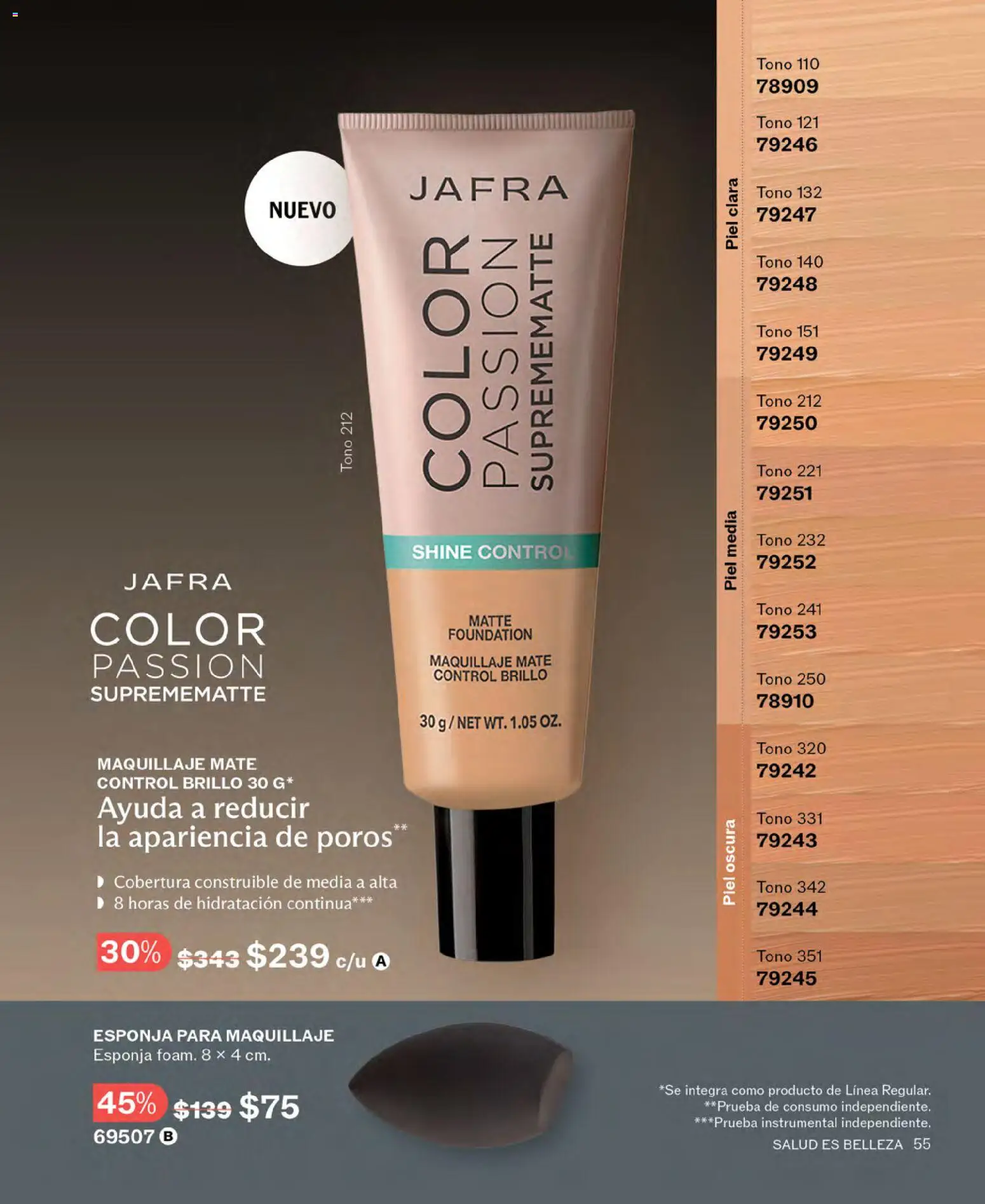Nuevas ofertas de JAFRA válidas en toda la República Mexicana desde el 01.06.2026. ¡Encuentra las mejores ofertas en JAFRA catálogo! | Página: 55 | Productos: Esponja, Brillo, Mate, Maquillaje