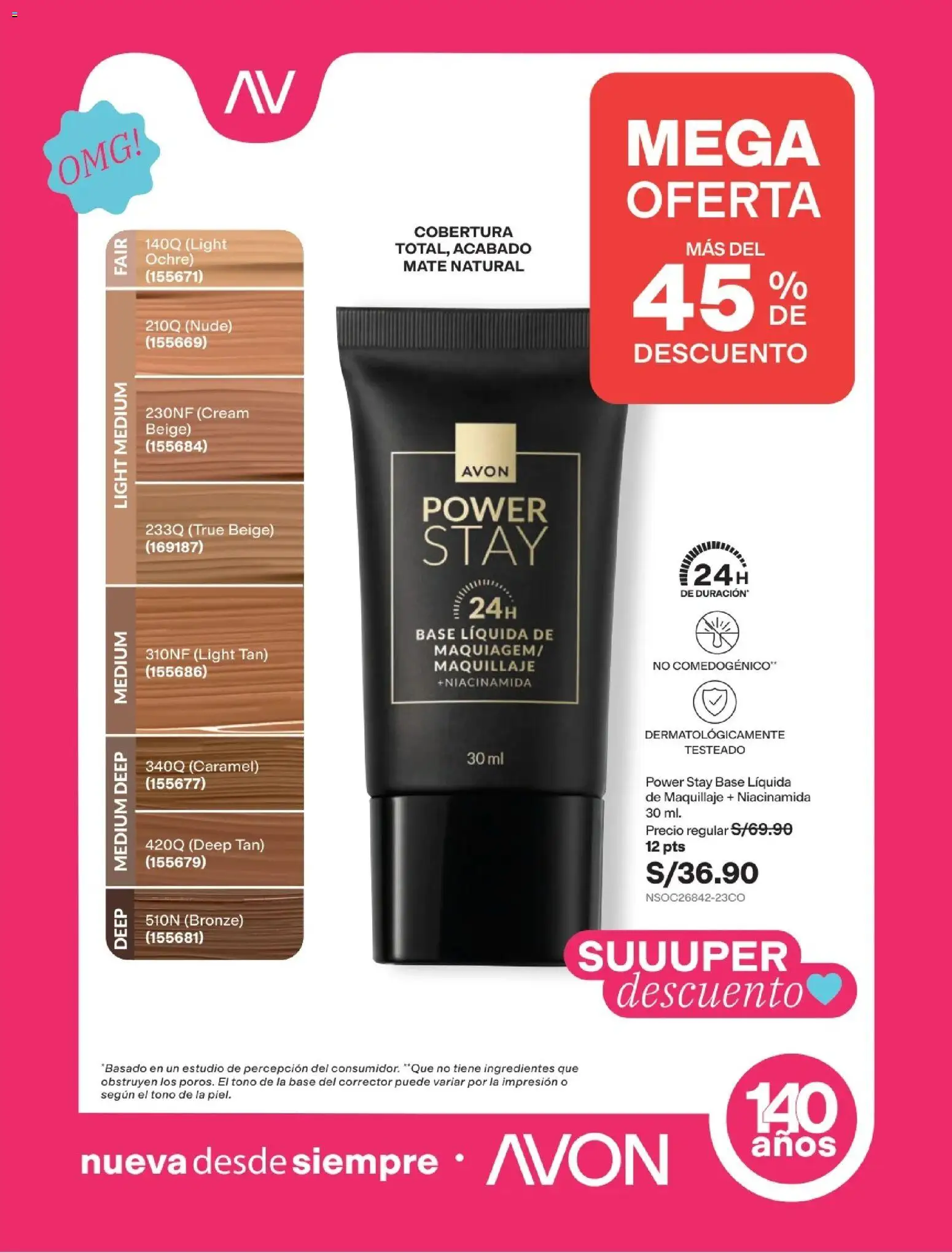 Catálogo Avon válido desde 11/08/2026 | Página: 40 | Productos: Ingredientes, Maquillaje, Corrector