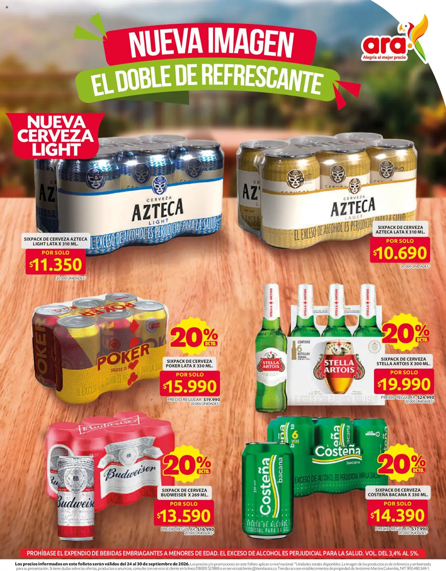 Ara revista - valida desde el 24/08/2026 | Página: 10 | Productos: Bebidas, Sal, Alcohol, Cerveza