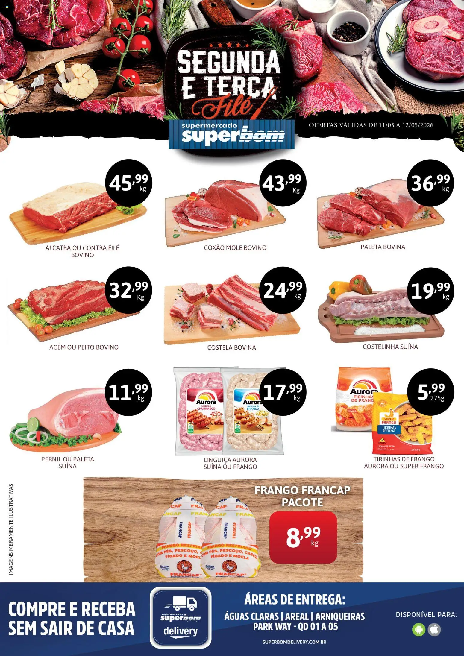 Superbom Folheto - válido de 11.05.2026 | Página: 1 | Produtos: Acém, Alcatra, Contra filé, Frango