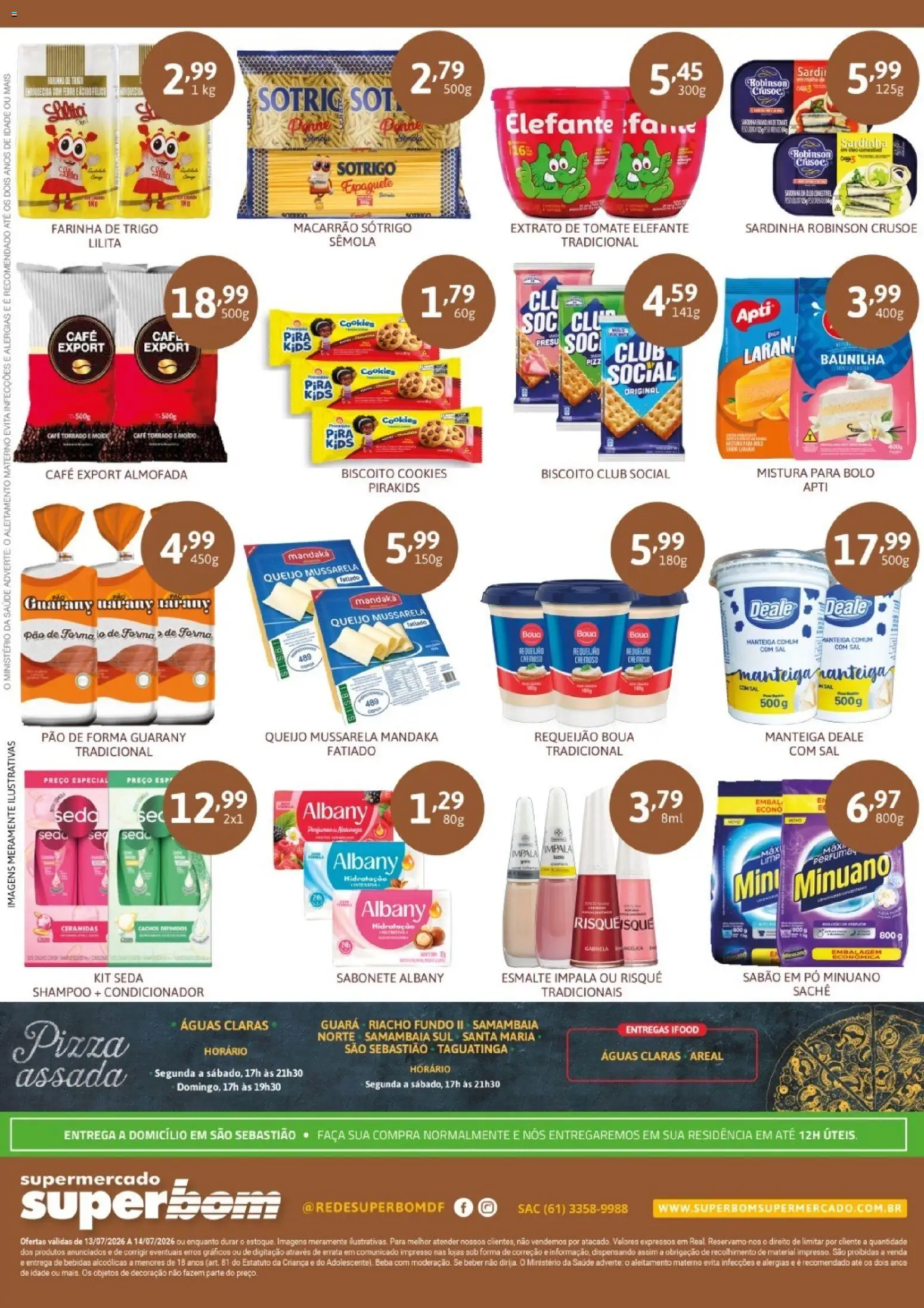 Superbom Folheto - válido de 13/07/2026 | Página: 2 | Produtos: Pizza, Sabonete, Perfumes, Mistura para bolo