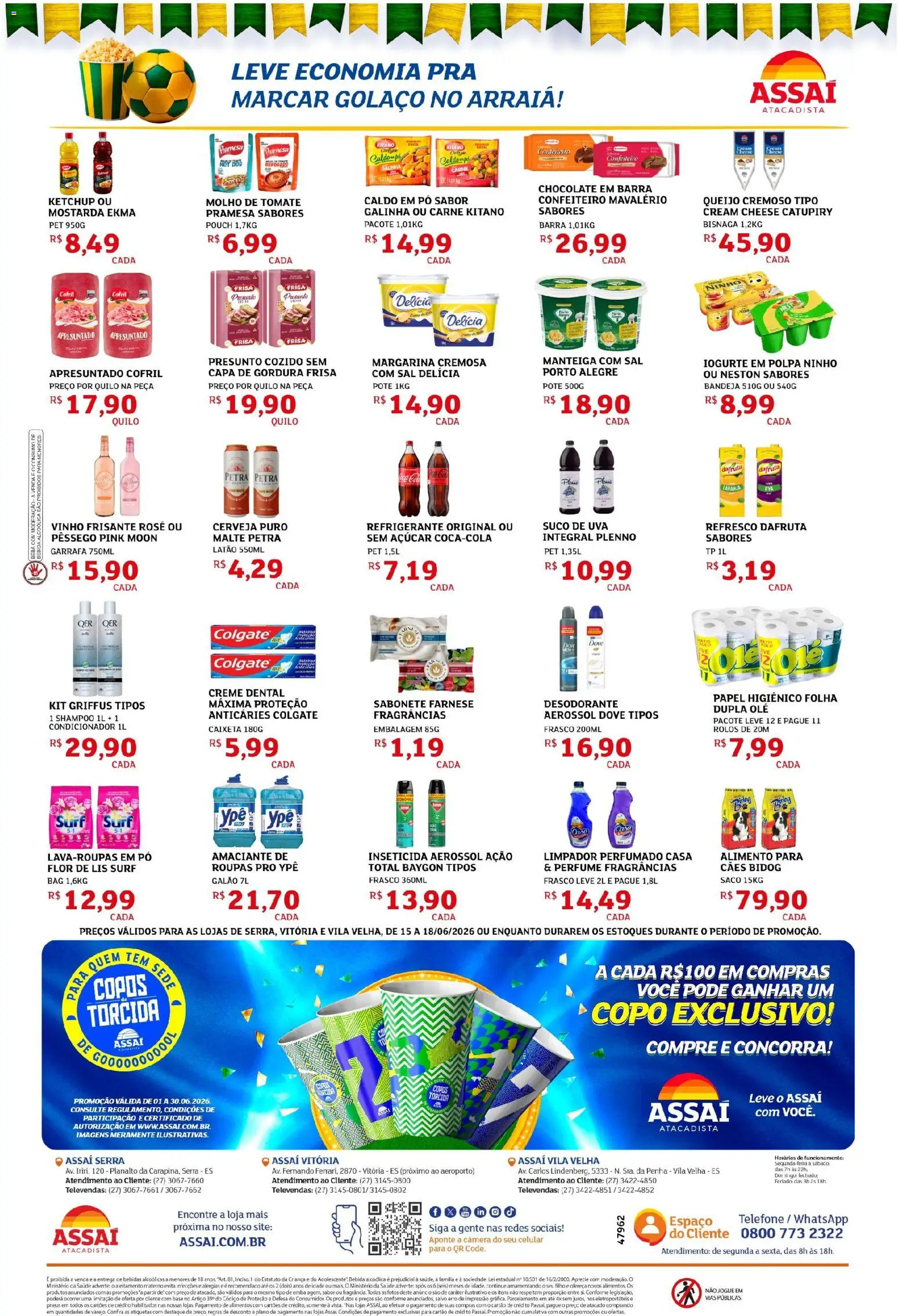 Assaí Atacadista Folheto - válido de 15.06.2026 | Página: 2 | Produtos: Celular, Molho de tomate, Suco, Sal