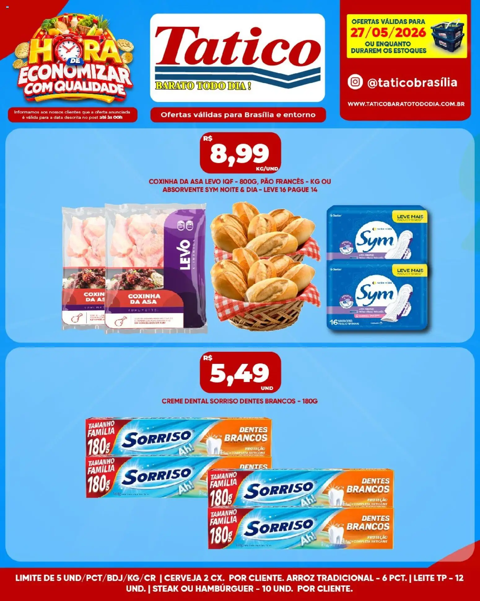 Tatico Folheto - válido de 27.05.2026 | Página: 7 | Produtos: Pão, Cerveja, Hambúrguer, Absorvente