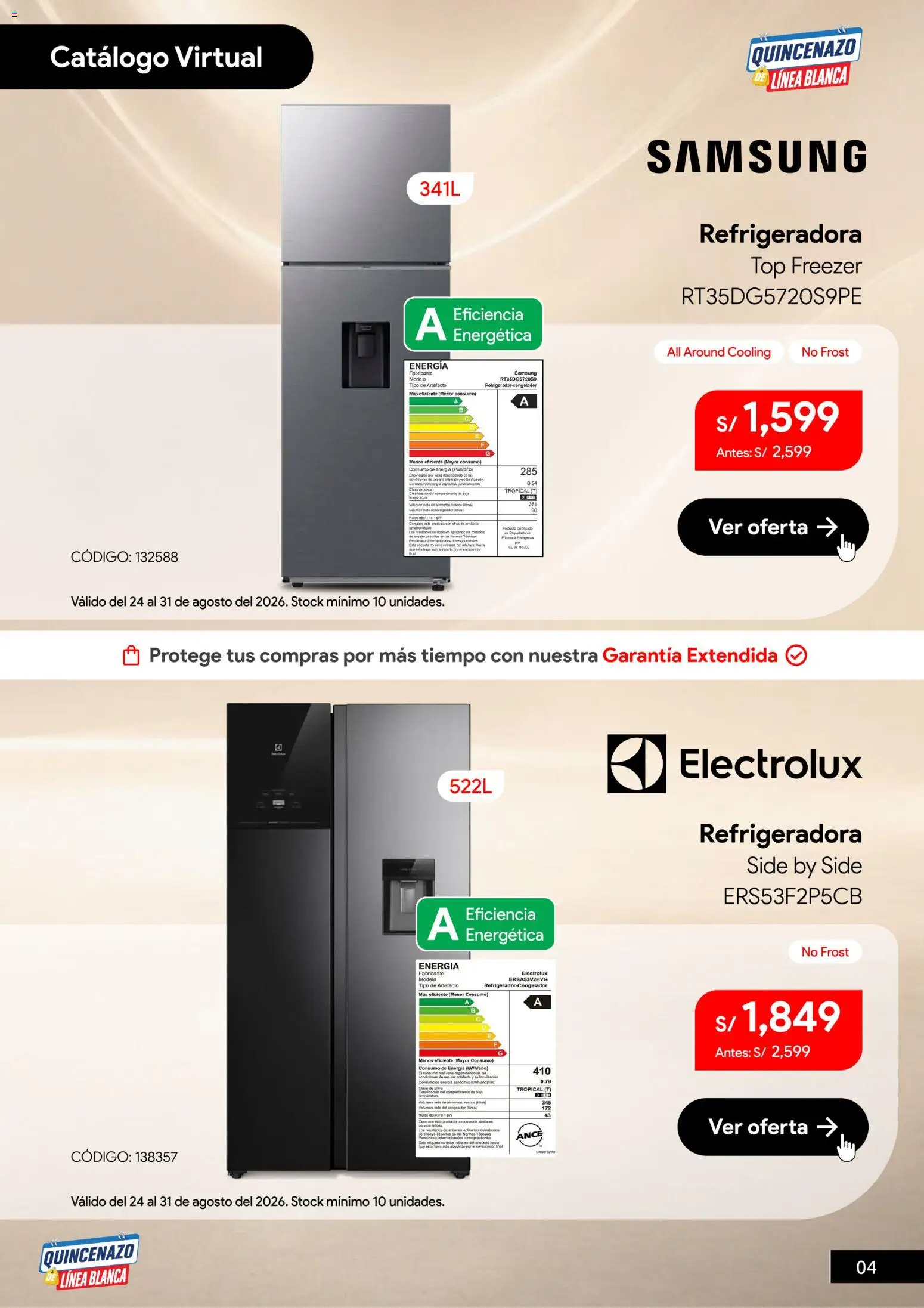 Catálogo Hiraoka válido desde 24/08/2026 | Página: 5 | Productos: Congelador