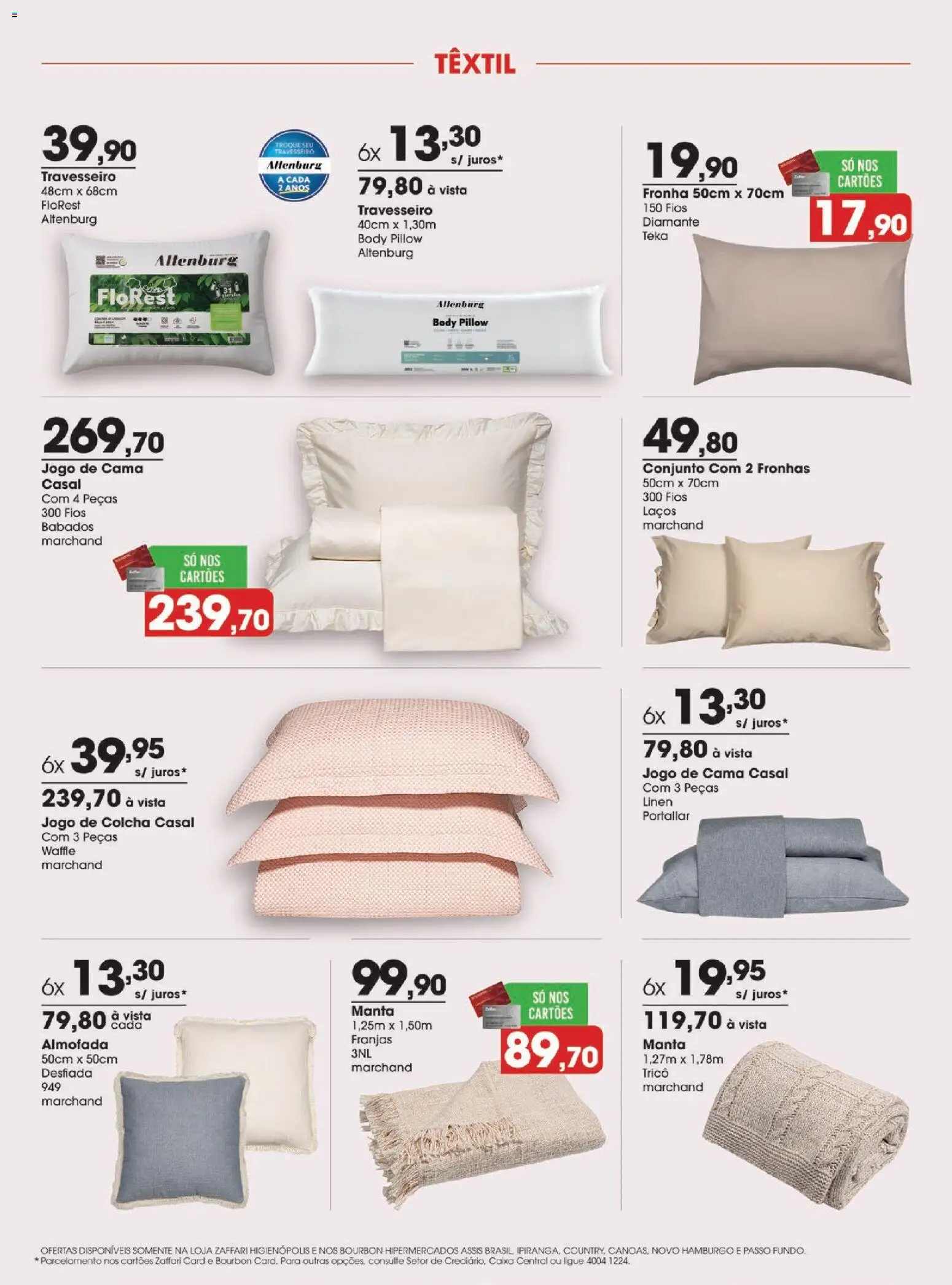 Zaffari Folheto - válido de 01/10/2026 | Página: 4 | Produtos: Travesseiro, Almofada, Caixa, Body