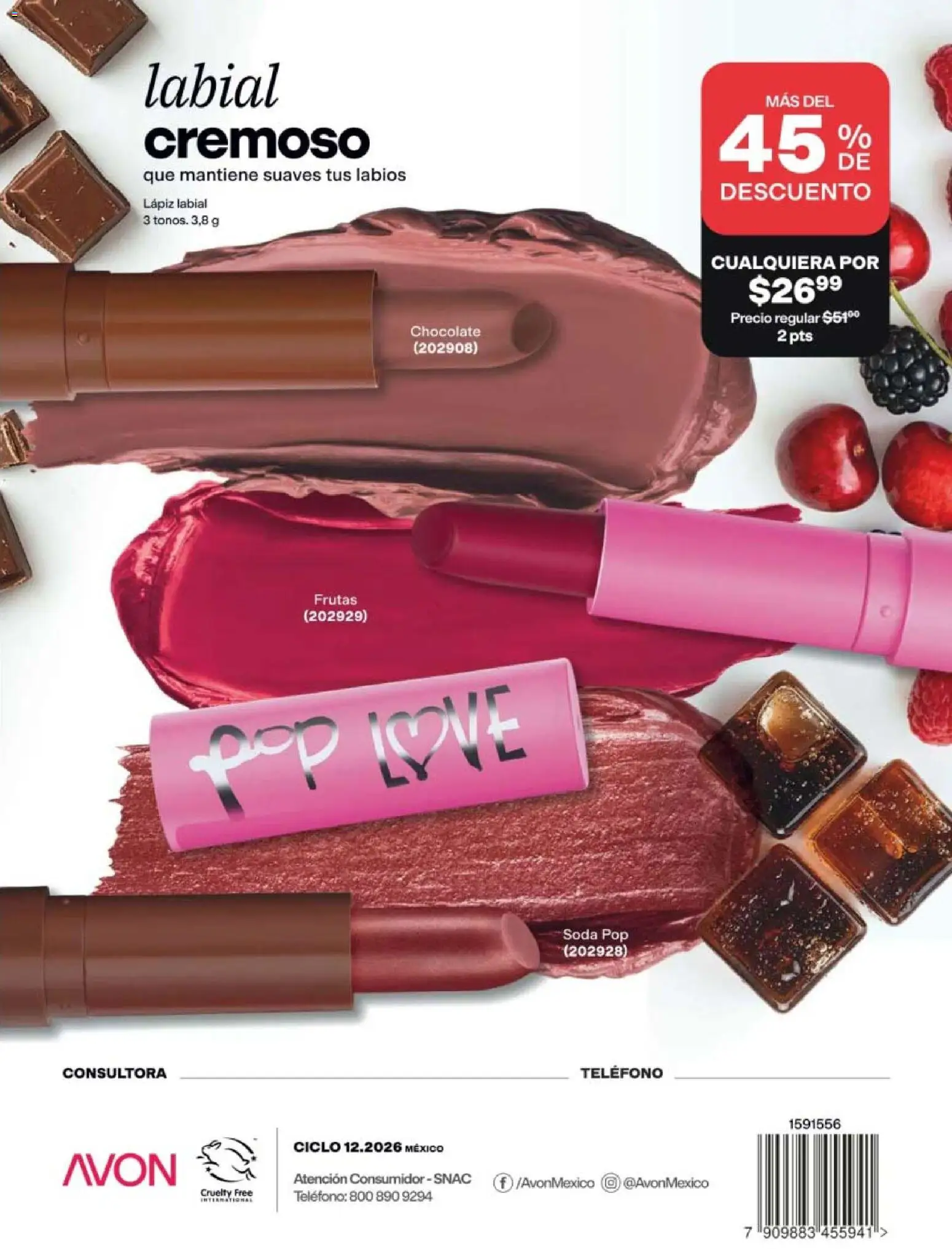 Nuevas ofertas de AVON válidas en toda la República Mexicana desde el 20/08/2026. ¡Encuentra las mejores ofertas en AVON campaña 12 2026! | Página: 169 | Productos: Chocolate, Teléfono, Lápiz labial