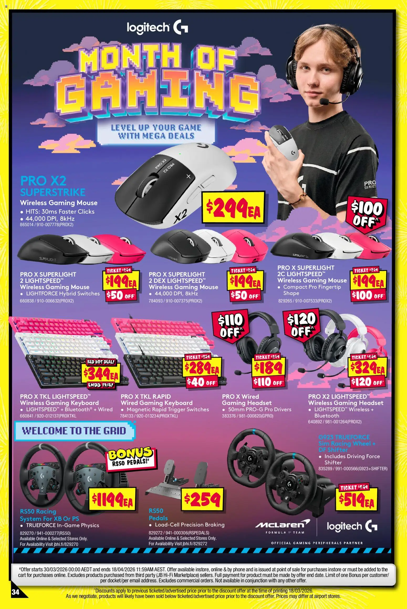 JB Hi-Fi catalogue - valid from 30/03/2026 | Page: 34 | Products: Cart, Phone, Keyboard, Headset