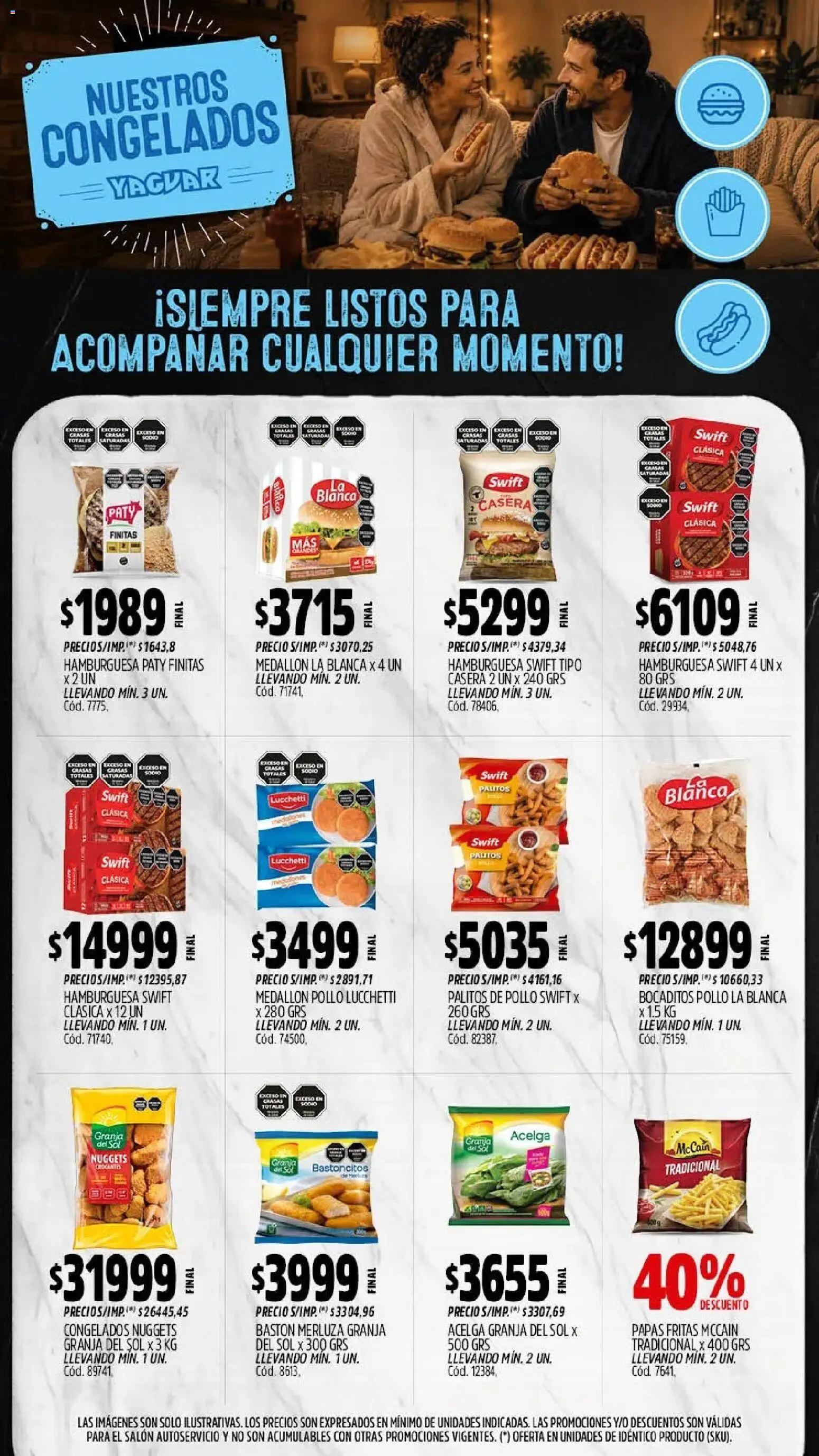 Yaguar - Oferta Semanal Neuquen │ válido desde el 28/09/2026 | Página: 10 | Productos: Pollo, Acelga, Hamburguesa, Papas
