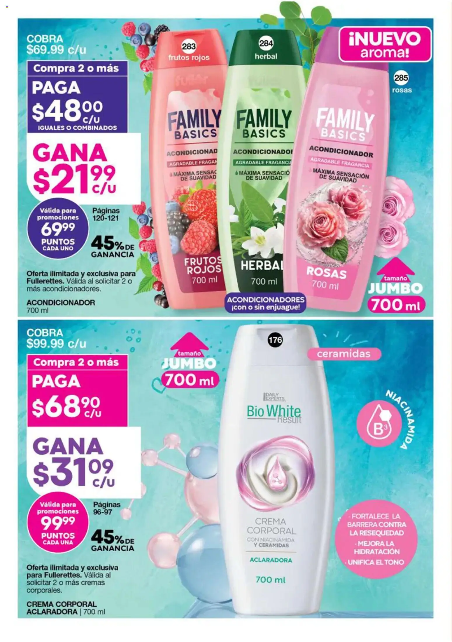 Nuevas ofertas de Fuller válidas en toda la República Mexicana desde el 19/08/2026. ¡Encuentra las mejores ofertas en Fuller Gana Más 10 2026! | Página: 19 | Productos: Crema, Fragancia, Acondicionador, Crema corporal