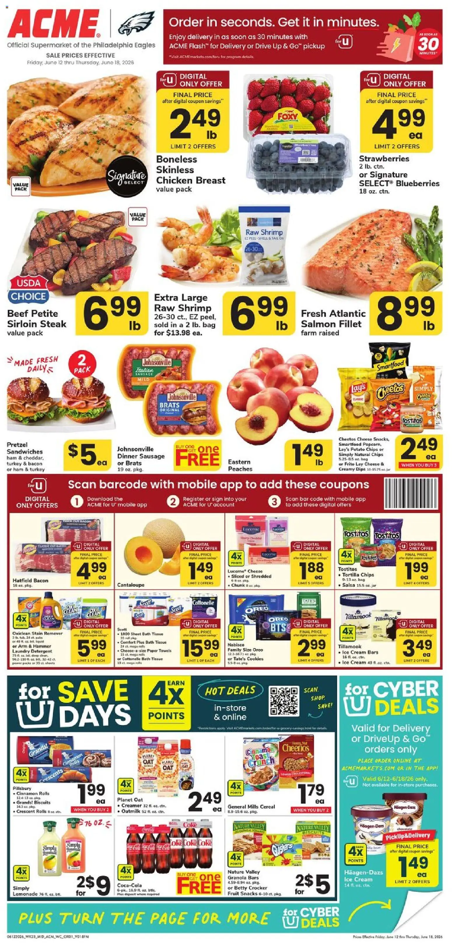 Acme Weekly Ad - PA - valid from 12.06.2026 | Page: 1 | Products: Peaches, Ice cream, Bag, Sheet