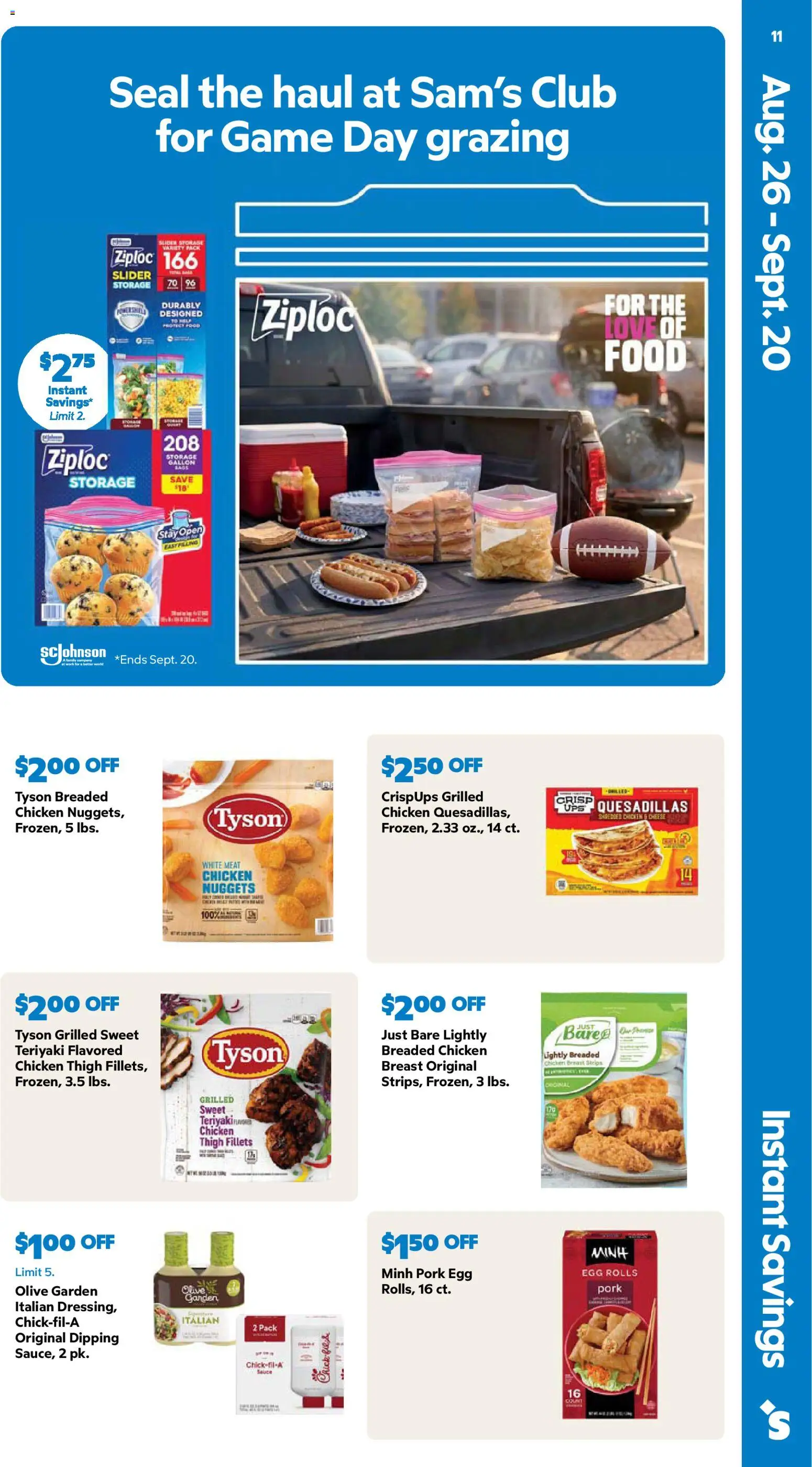 Sam's Club Weekly Ad - valid from 08/26/2026 | Page: 11 | Products: Meat, Chicken, Pork, Chicken thigh fillets