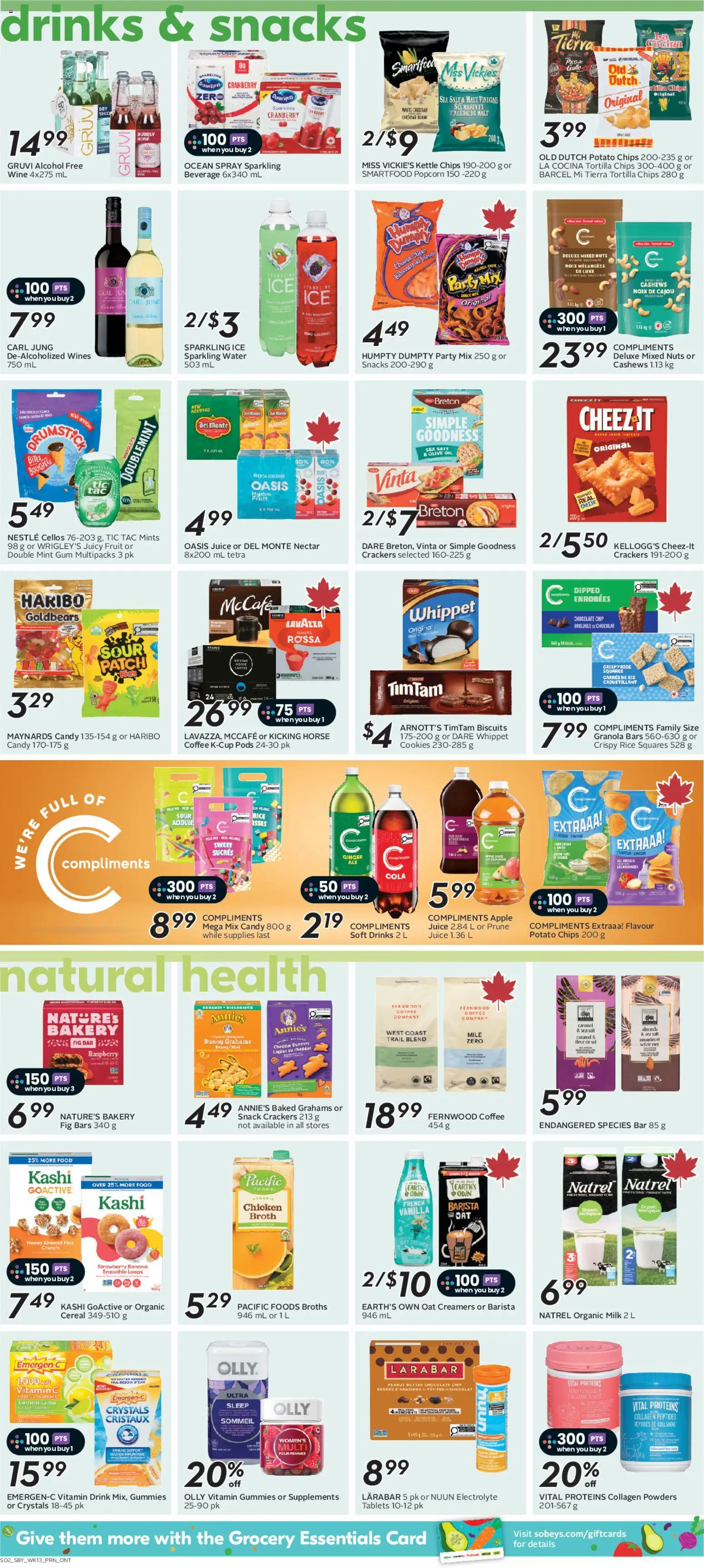 Sobeys flyer valid from Jul 23, 2026 | Page: 10 | Products: Alcohol, Peanut butter, Juice, Wine