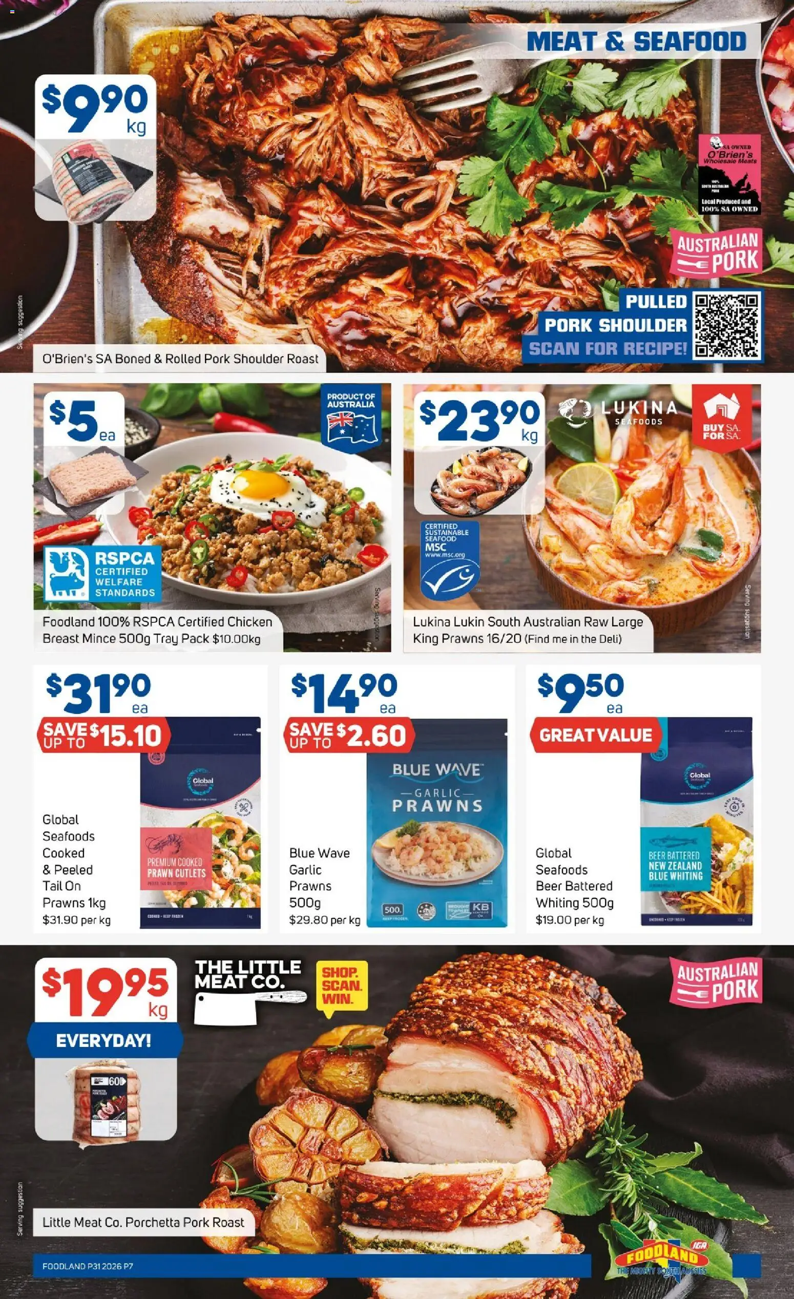 Foodland catalogue - valid from 29/07/2026 | Page: 7 | Products: Beer, Meat, Prawns, Garlic