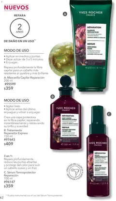 Vista previa de Yves Rocher campaña 10 2026, nuevo folleto de la tienda, válido en México a partir del 14/07/2026 | Página: 62 | Productos: Serum, Brillo, Mascarilla