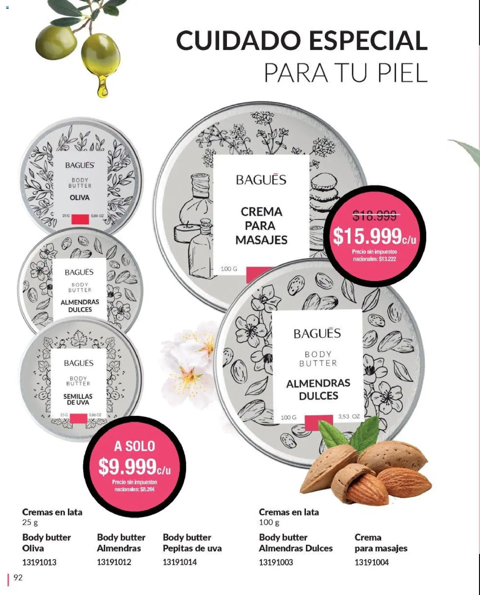 Bagués - Catálogo │ válido desde el 09.03.2026 | Página: 92 | Productos: Oliva, Semillas, Uva, Crema