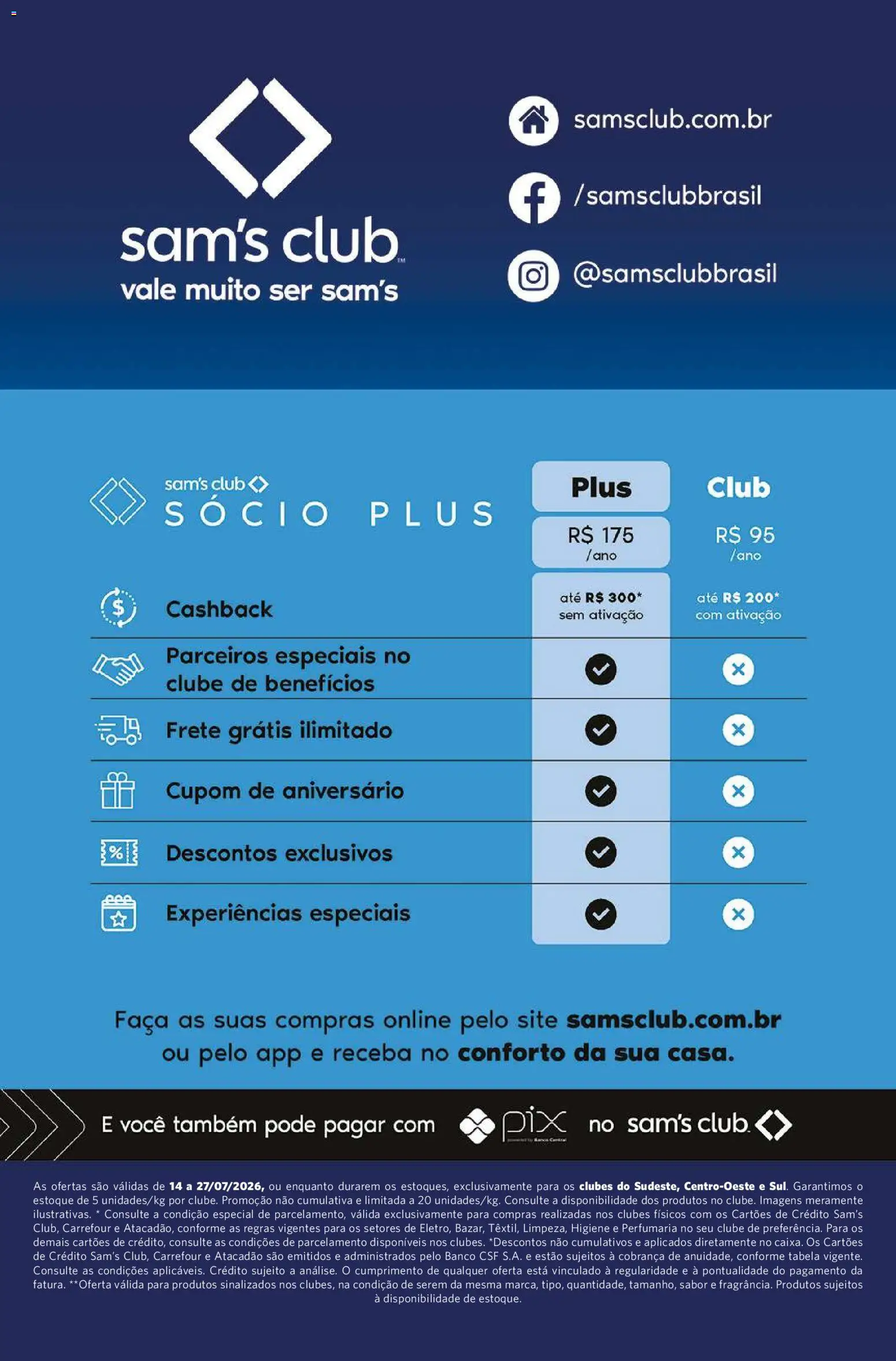 Sam's Club Folheto - válido de 14/07/2026 | Página: 12 | Produtos: Banco, Faca