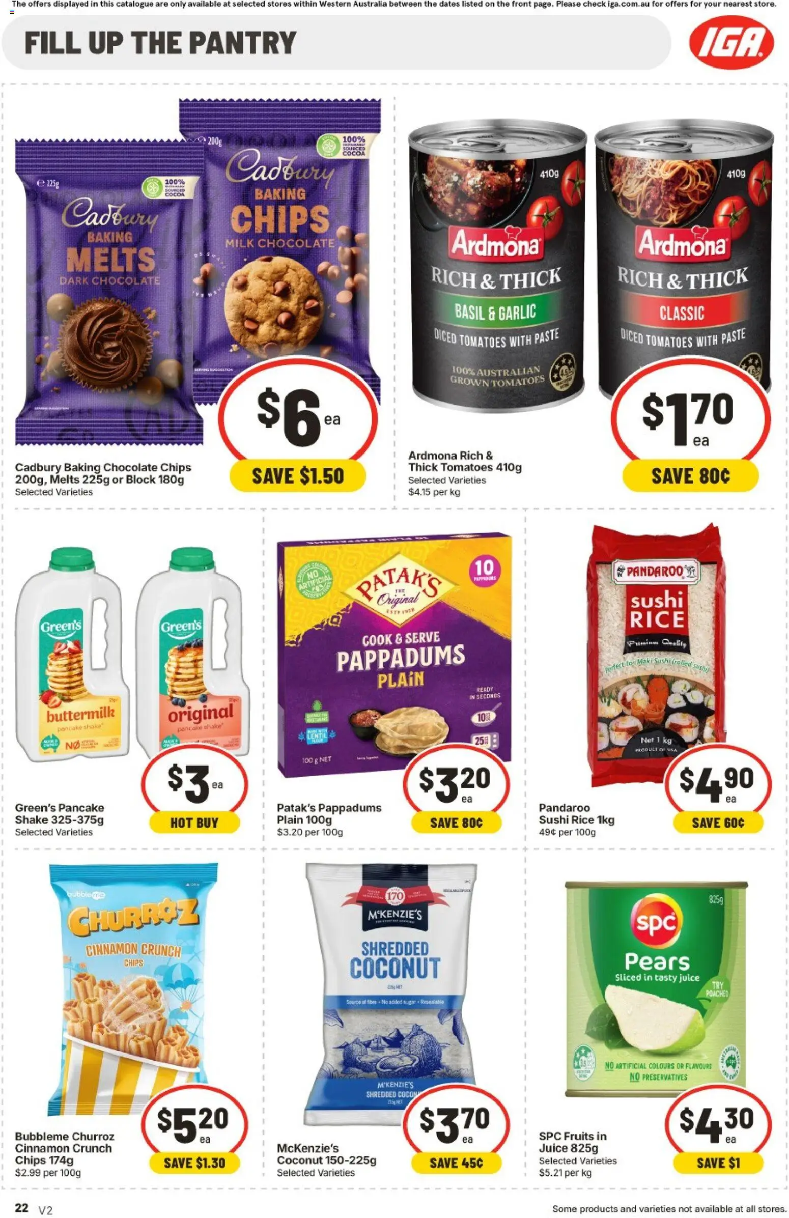 IGA catalogue - valid from 22/07/2026 | Page: 22 | Products: Cocoa, Juice, Rice, Garlic