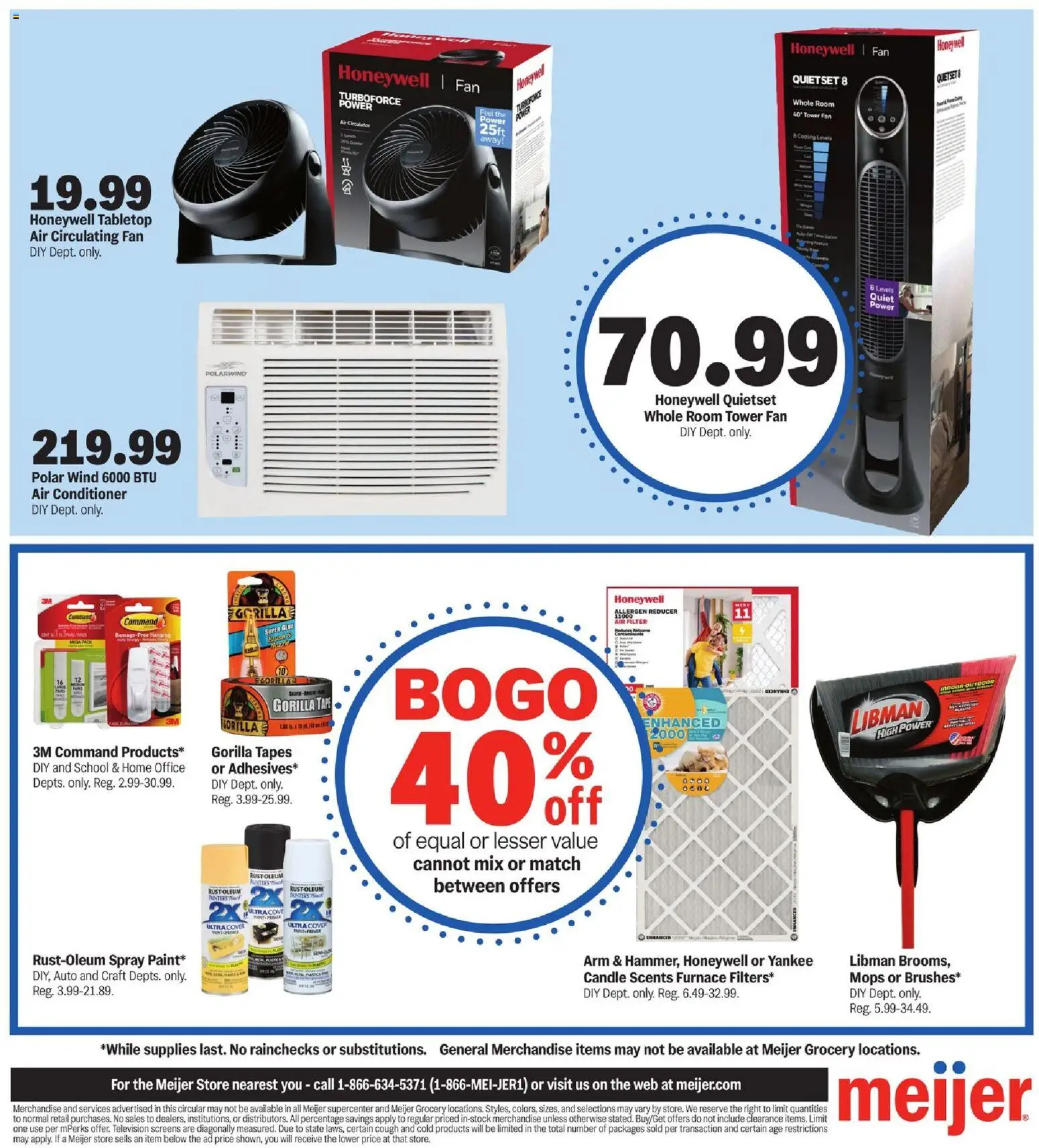 Meijer College Vibes Real Low Prices - valid from 08/05/2026 | Page: 9 | Products: Conditioner, Television, Air Filter, Fan